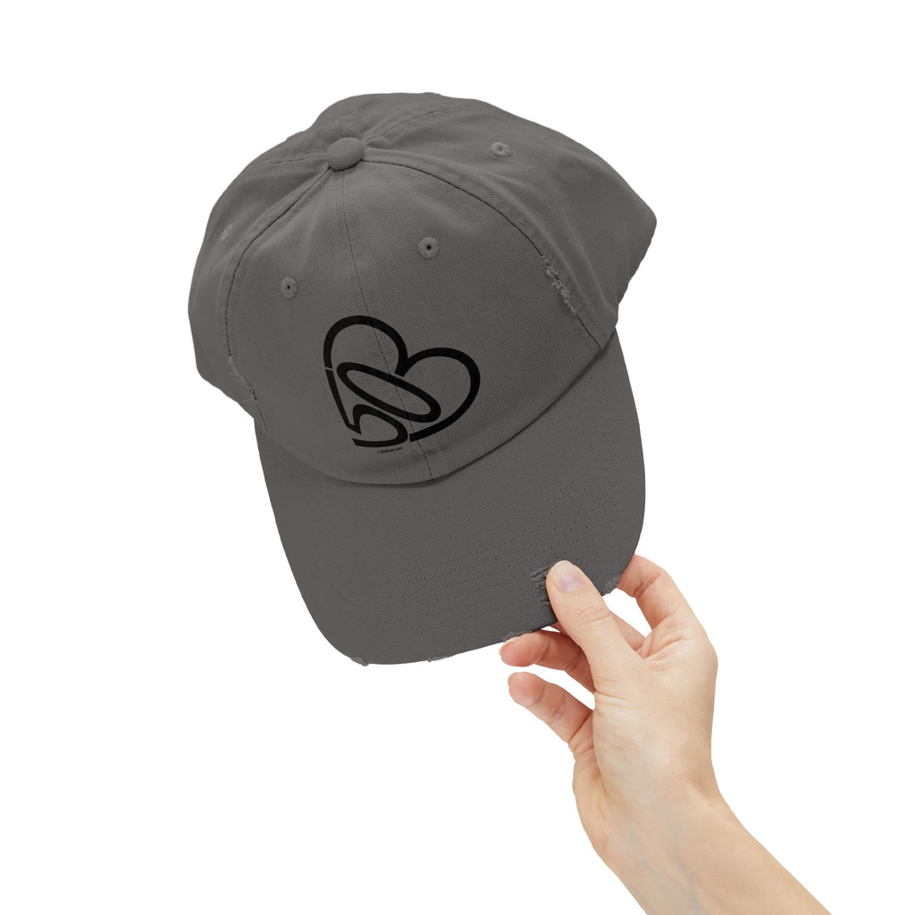 Unisex Distressed 503heart Baseball Cap — Vintage Casual Hat — Tilt