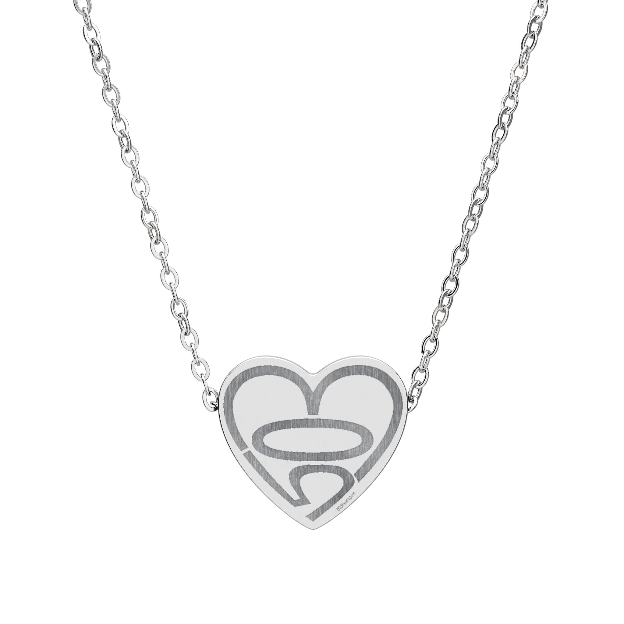 503heart Pendant Necklace — Engraved PDX Love Charm — Full