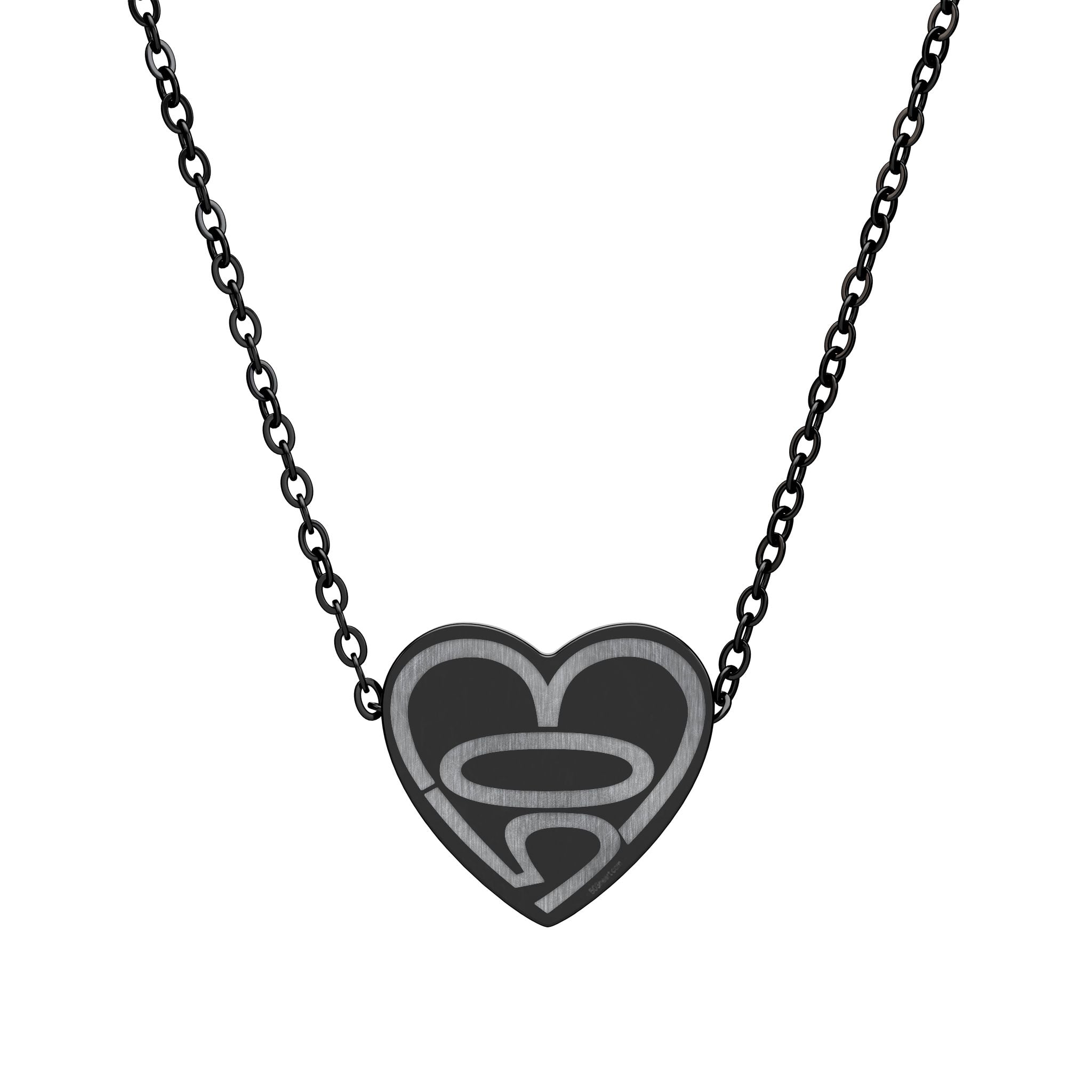 503heart Pendant Necklace — Engraved PDX Love Charm — Full