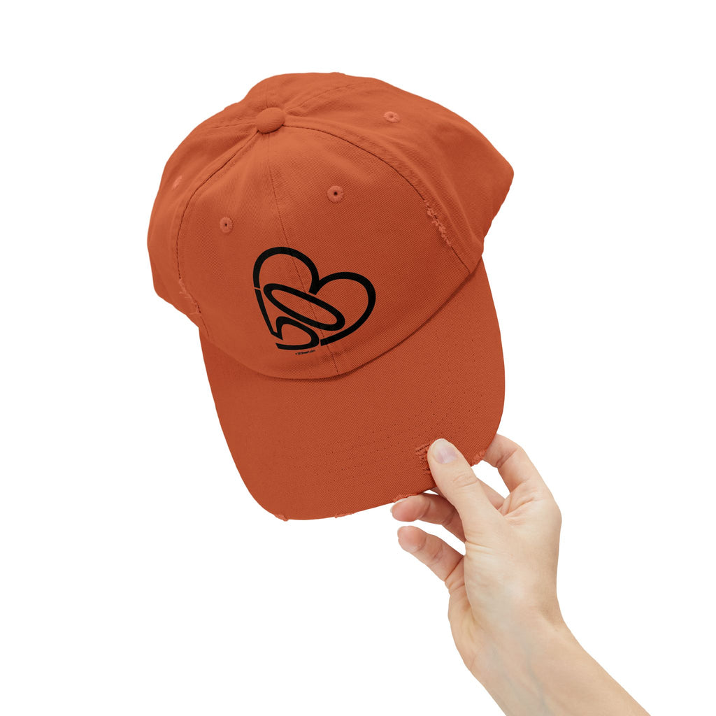Unisex Distressed 503heart Baseball Cap — Vintage Casual Hat — Tilt