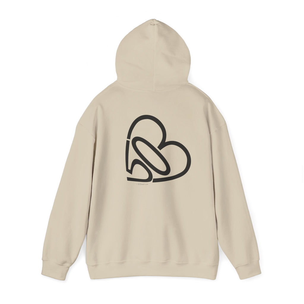 Unisex RESIST + 503heart Hoodie — Solidarity & Love PDX Pullover — Full Back