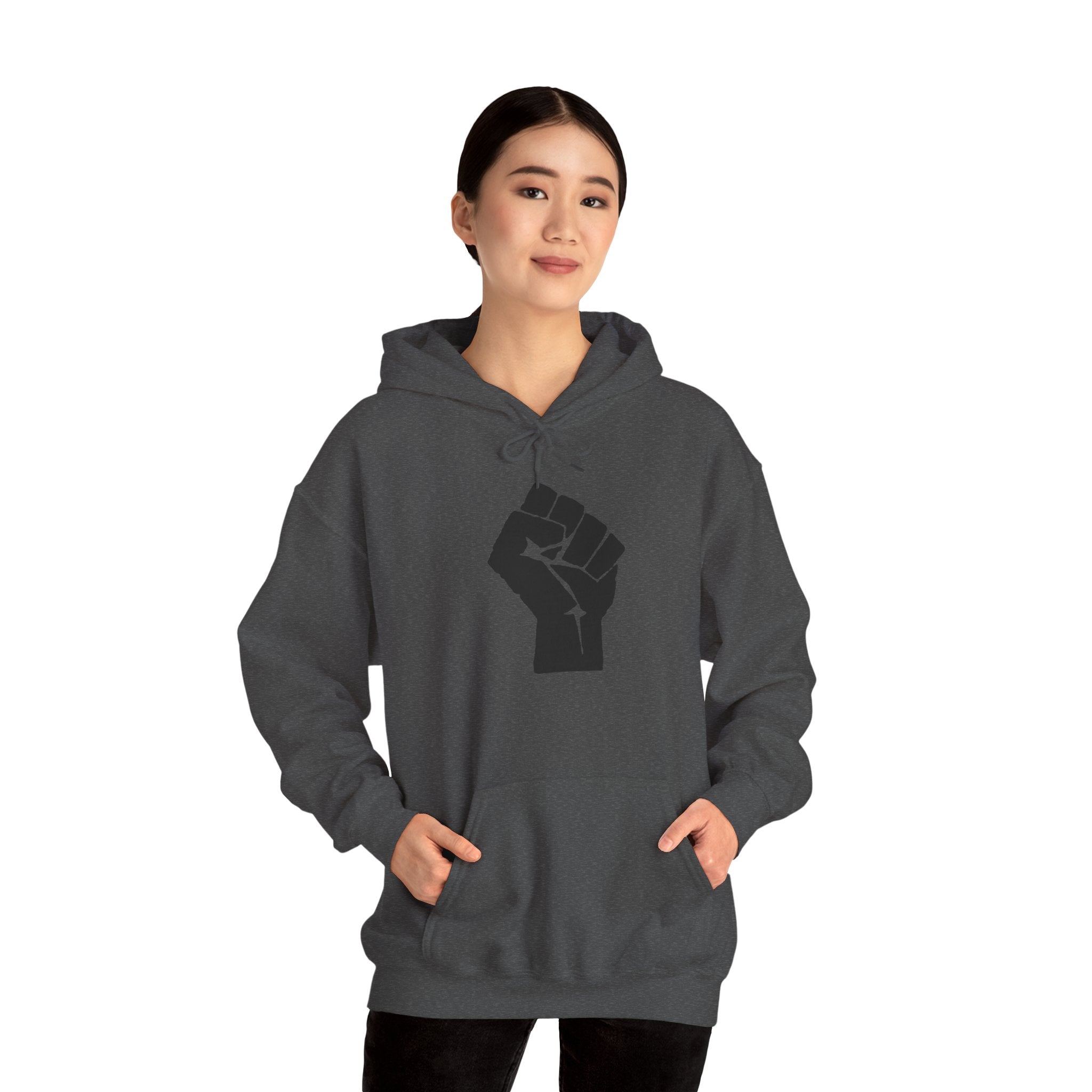 Unisex RESIST + 503heart Hoodie — Solidarity & Love PDX Pullover — Full Back