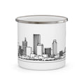 Enamel Portland City Skyline Mug — Minimalist Camping Coffee Cup