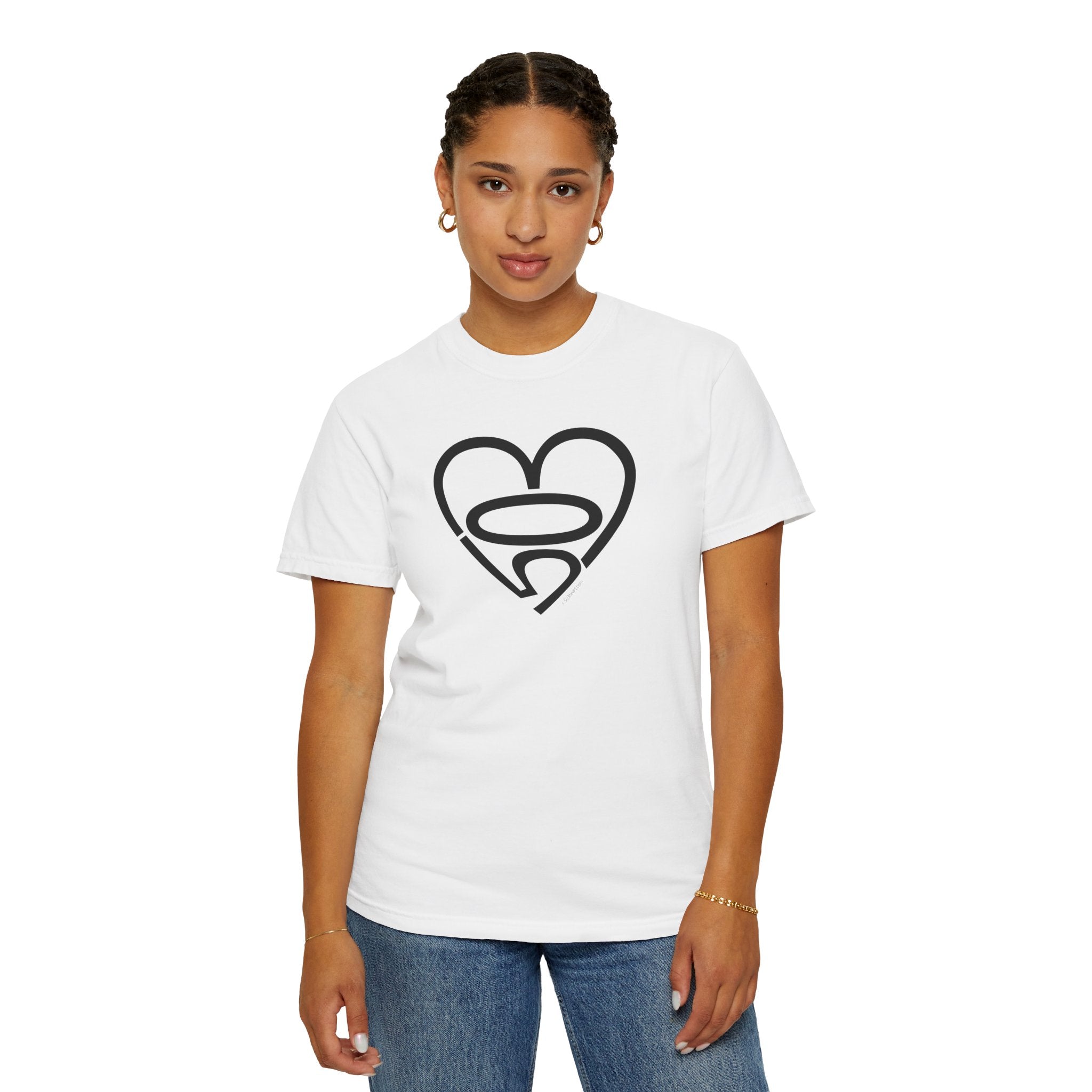 Unisex 503heart T-Shirt — Garment-Dyed Portland Love Tee — Full