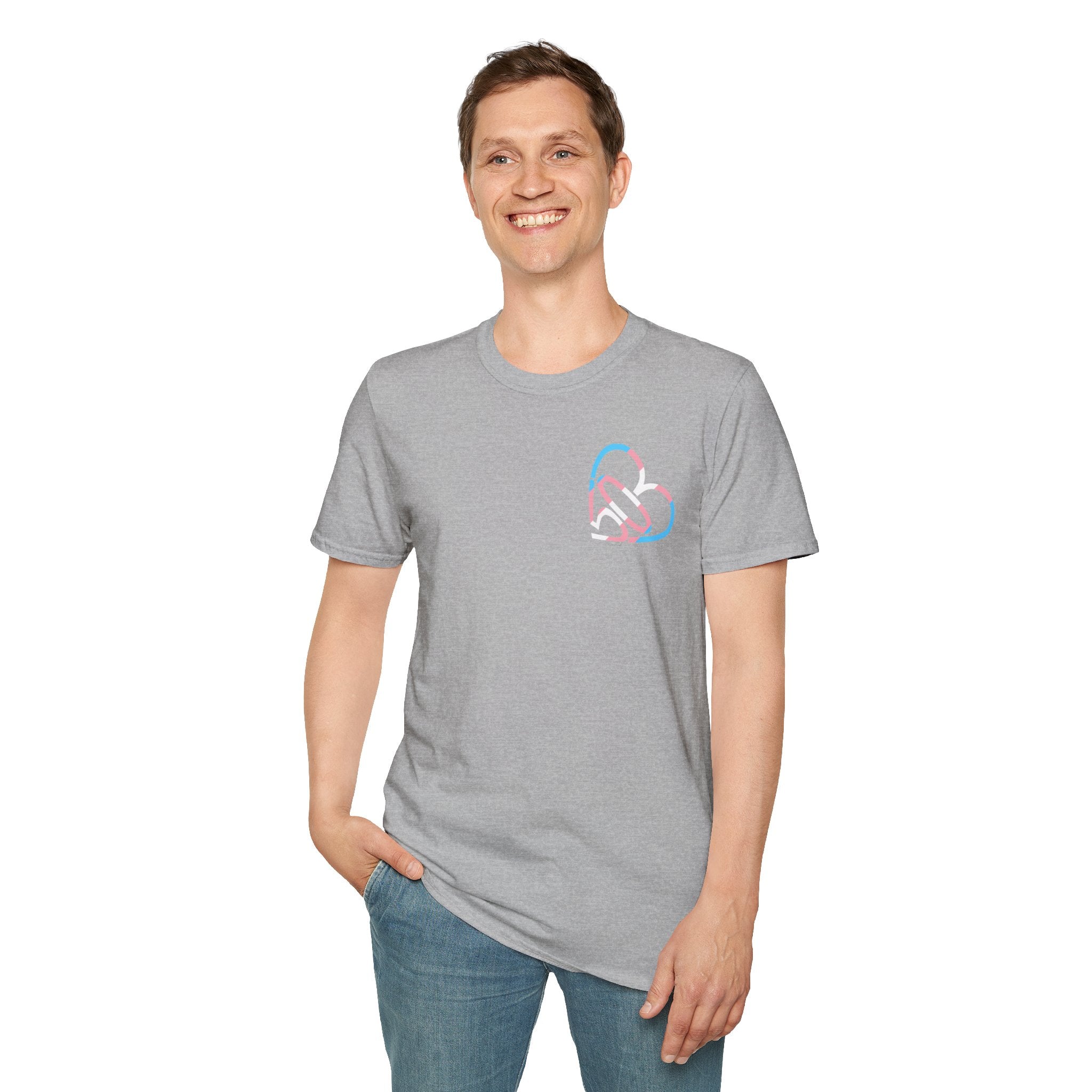 Unisex Trans Pride 503heart T-Shirt — Trans Flag Tee— Tilt