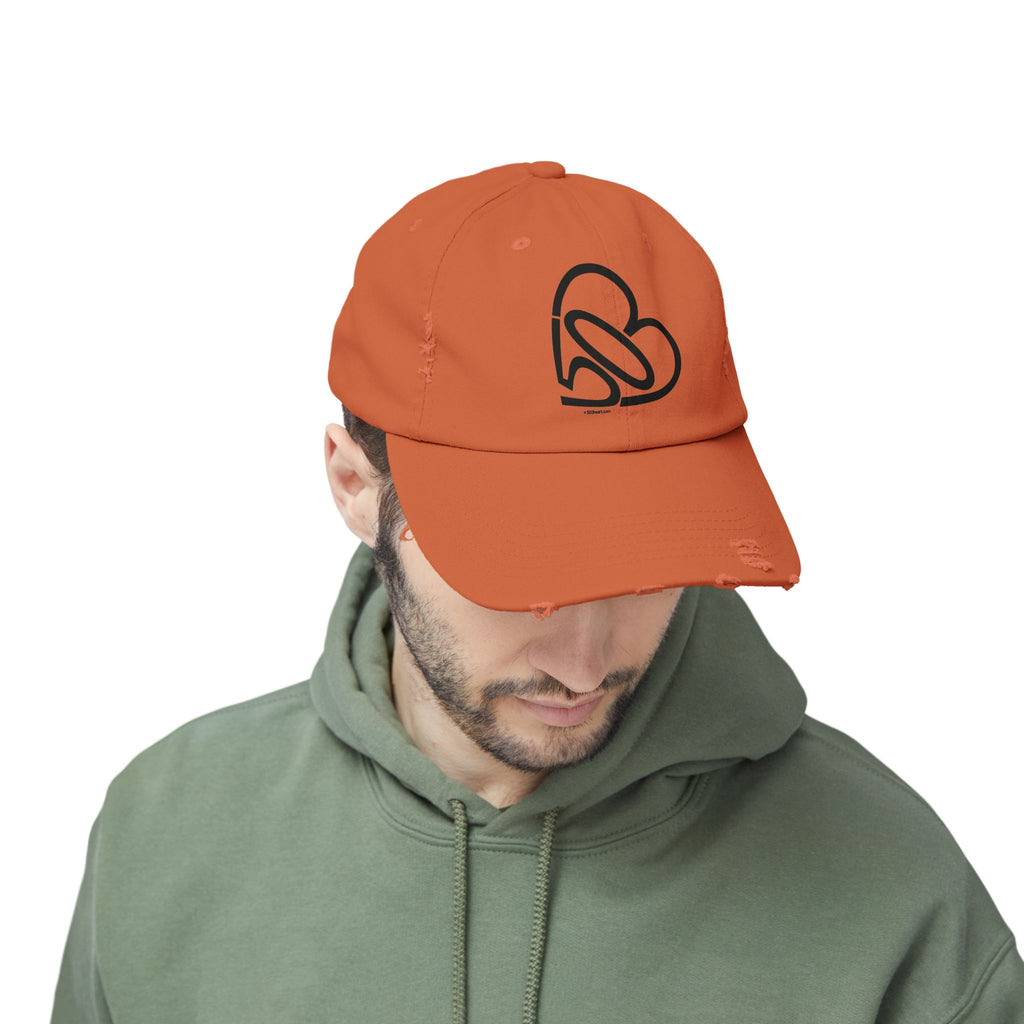Unisex Distressed 503heart Baseball Cap — Vintage Casual Hat — Tilt