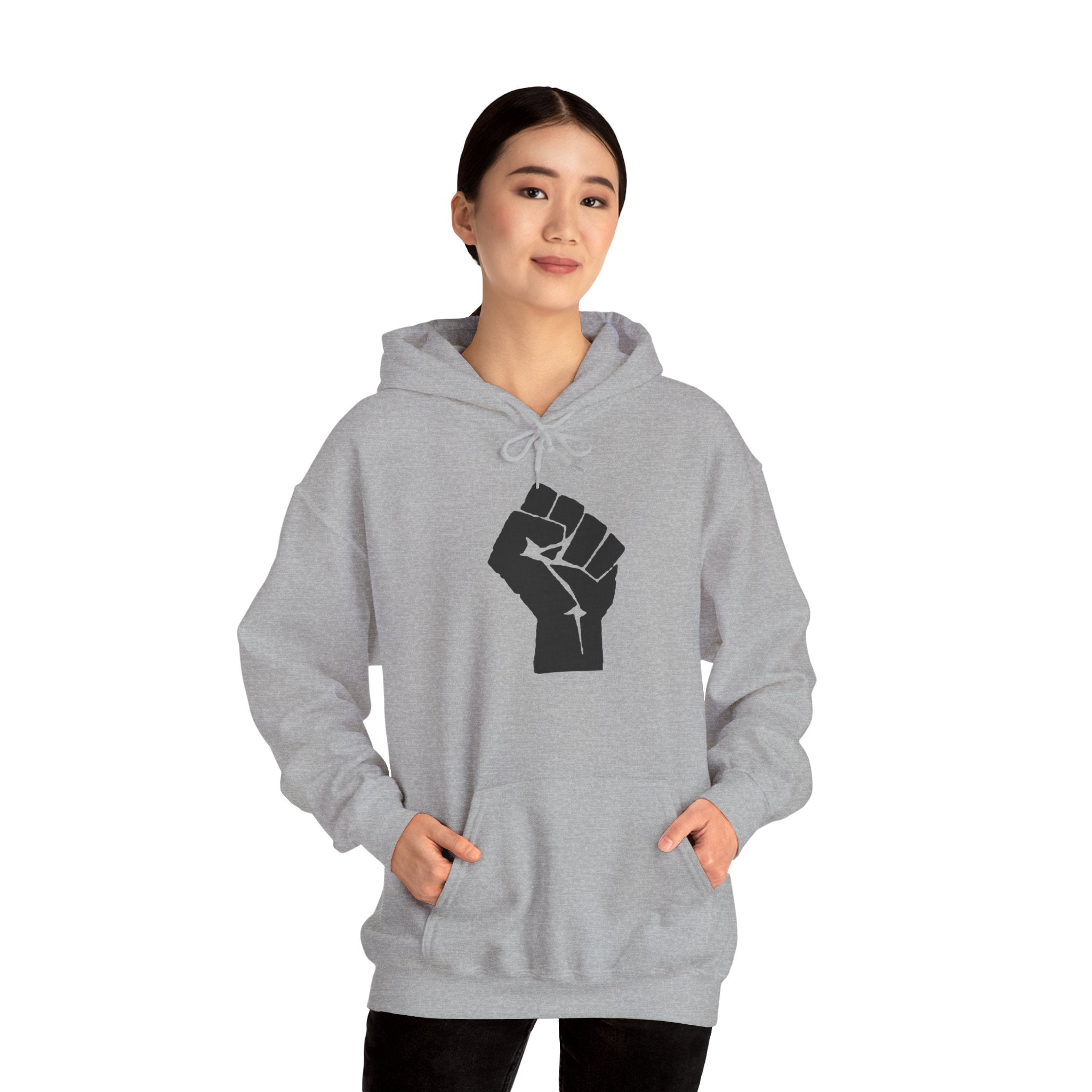 Unisex RESIST + 503heart Hoodie — Solidarity & Love PDX Pullover — Full Back