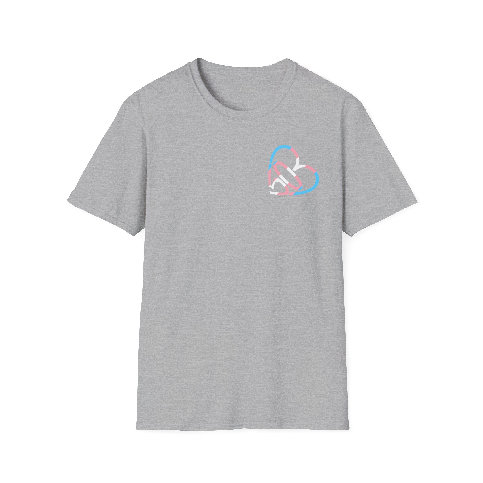 Unisex Trans Pride 503heart T-Shirt — Trans Flag Tee— Tilt