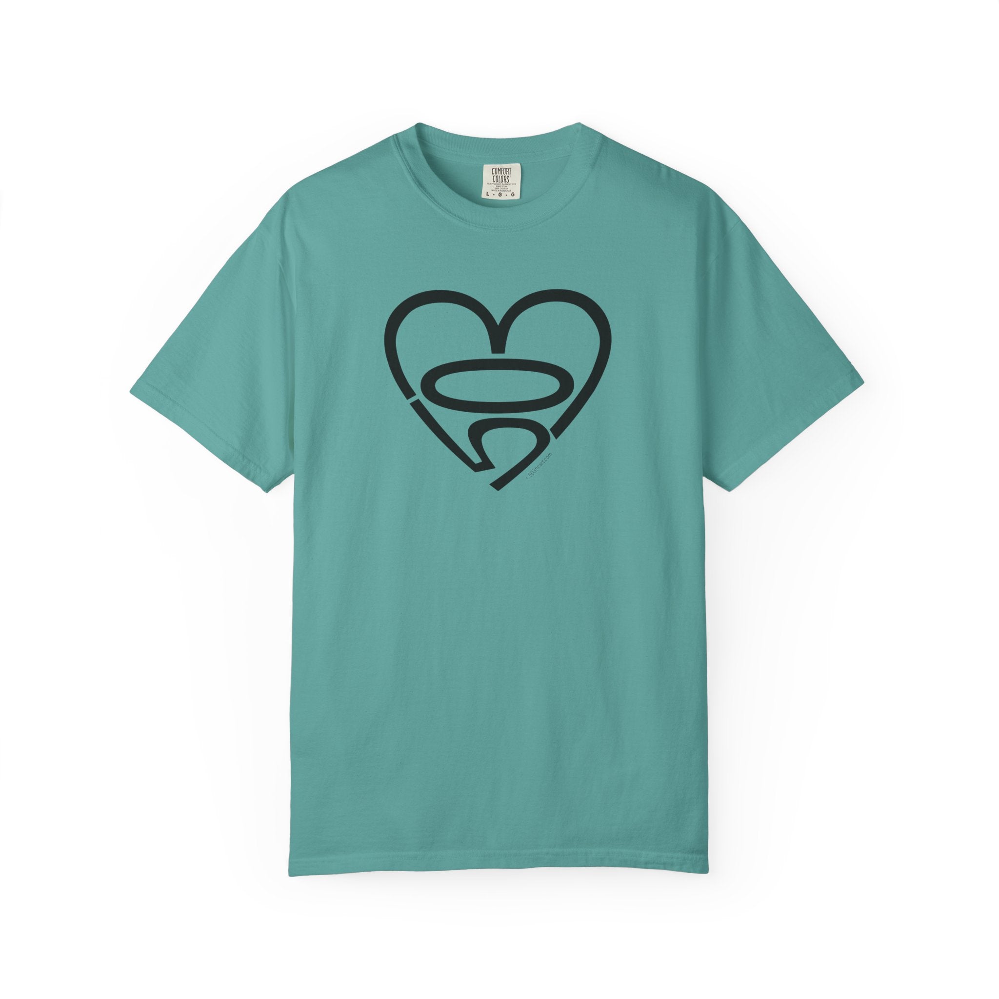 Unisex 503heart T-Shirt — Garment-Dyed Portland Love Tee — Full
