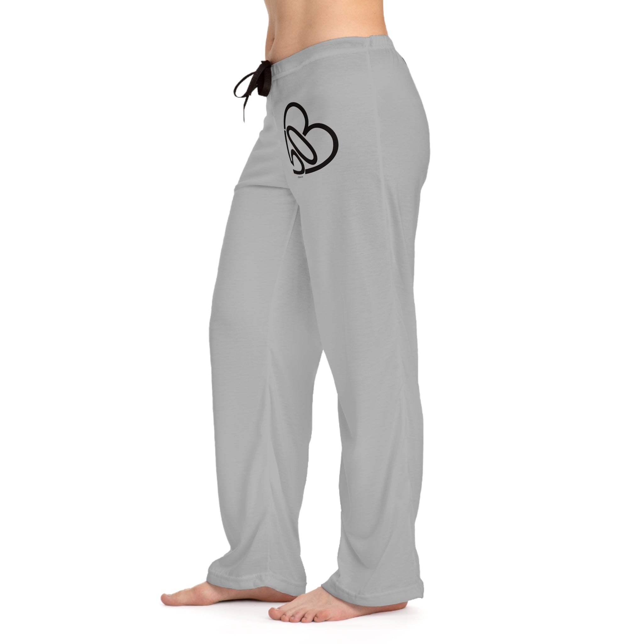 Women's 503heart Pajama Pants — Gray Lounge Sleep Pants with Heart Accent — Tilt