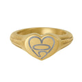 Gold heart-shaped ring with engraved 503heart design