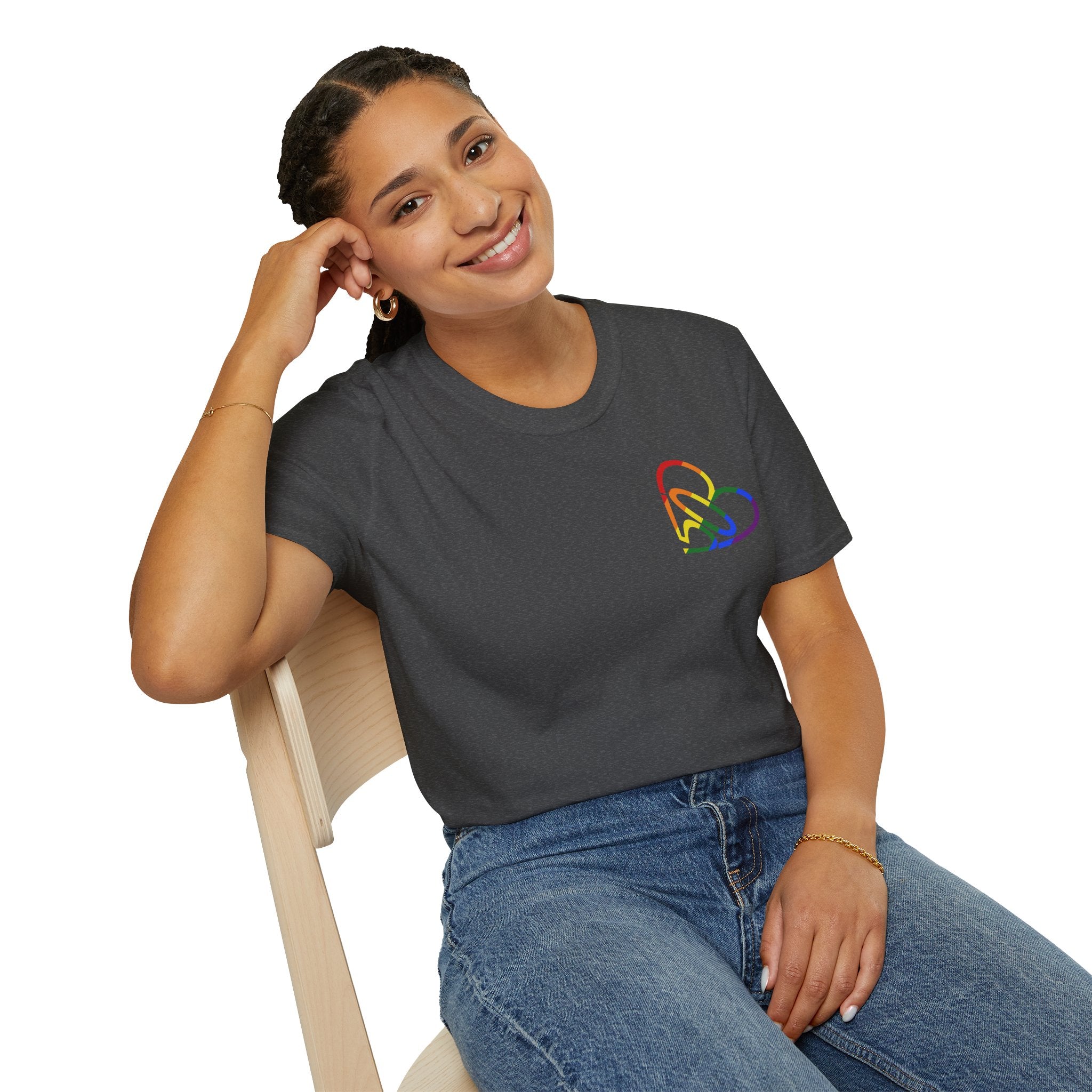 Unisex Rainbow PRIDE 503heart T-Shirt — LGBTQ+ Pride — Tilt