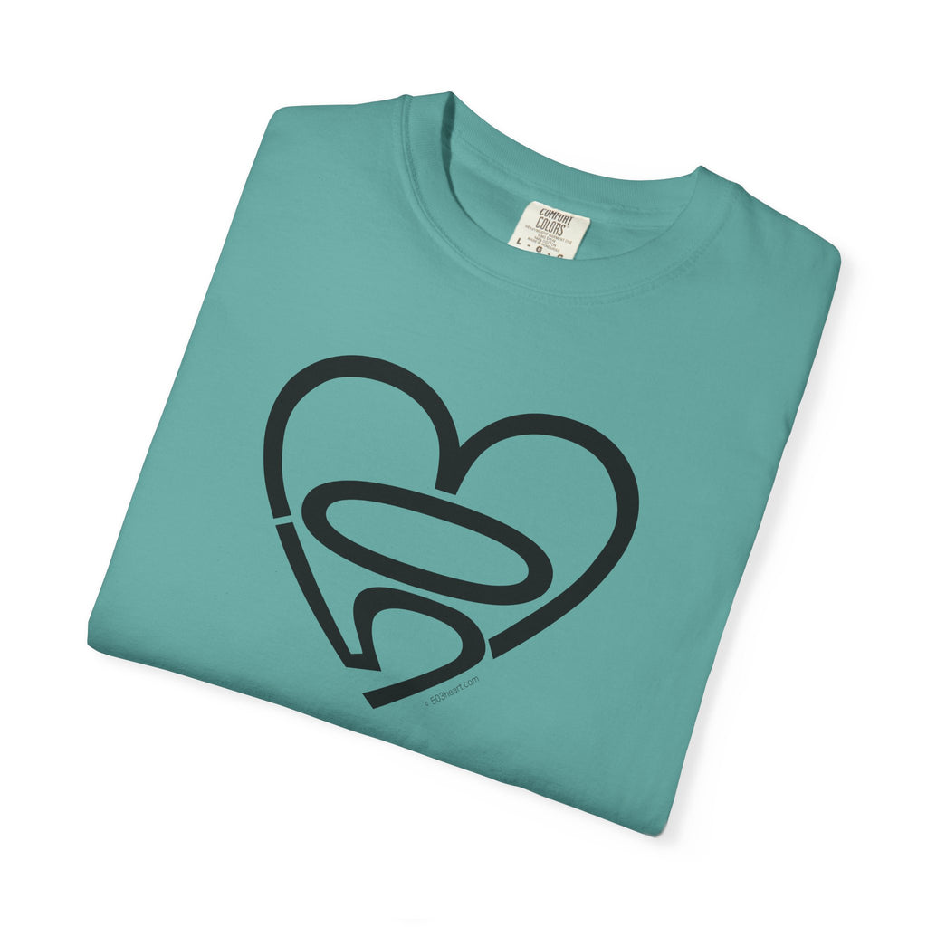 Unisex 503heart T-Shirt — Garment-Dyed Portland Love Tee — Full