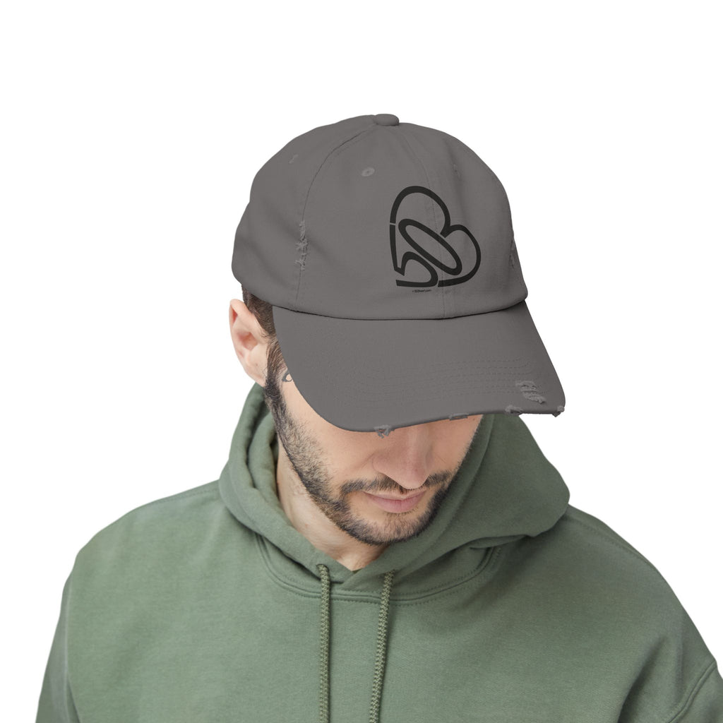 Unisex Distressed 503heart Baseball Cap — Vintage Casual Hat — Tilt