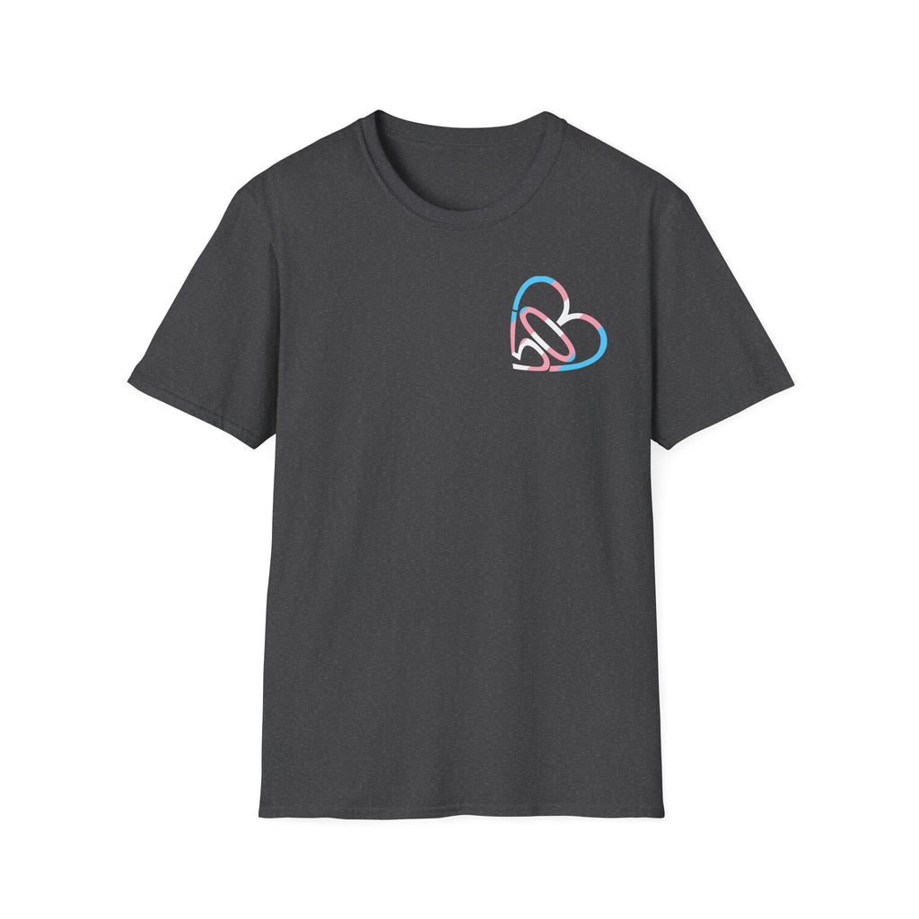 Unisex Trans Pride 503heart T-Shirt — Trans Flag Tee— Tilt