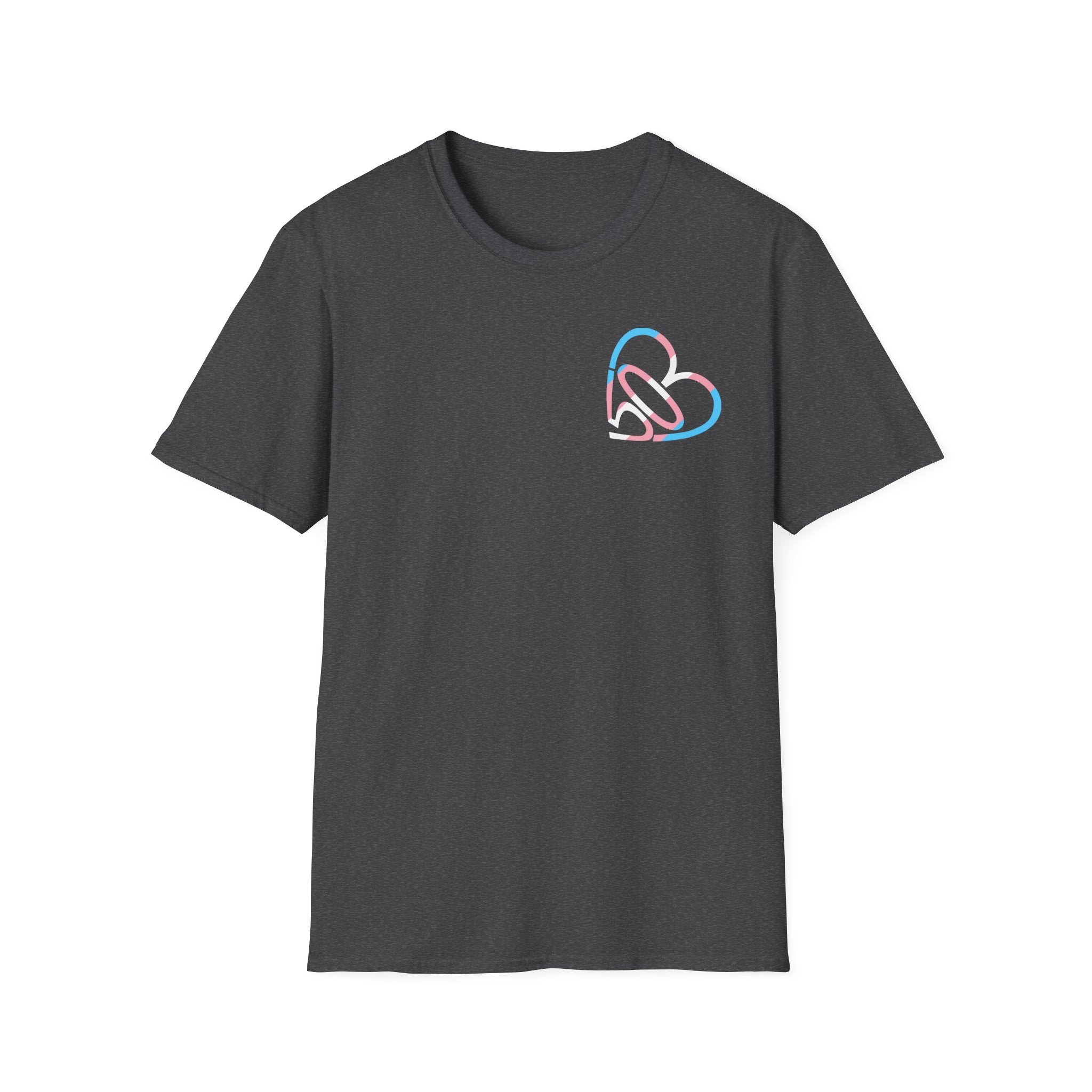 Unisex Trans Pride 503heart T-Shirt — Trans Flag Tee— Tilt