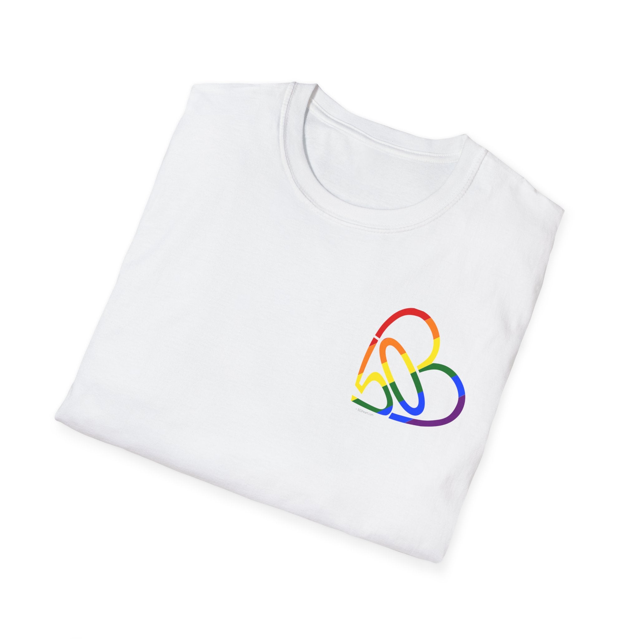 Unisex Rainbow PRIDE 503heart T-Shirt — LGBTQ+ Pride — Tilt