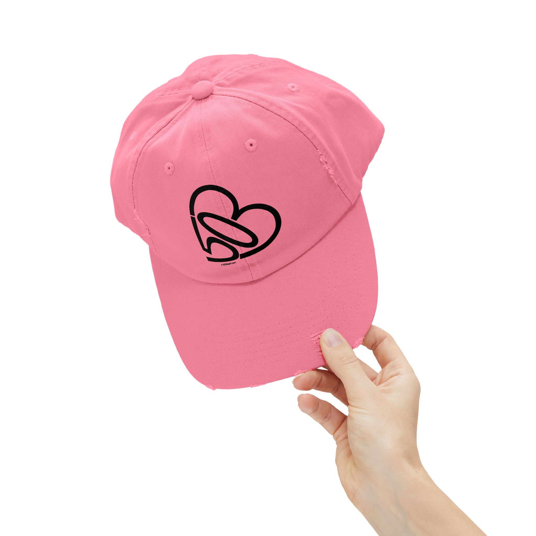 Unisex Distressed 503heart Baseball Cap — Vintage Casual Hat — Tilt