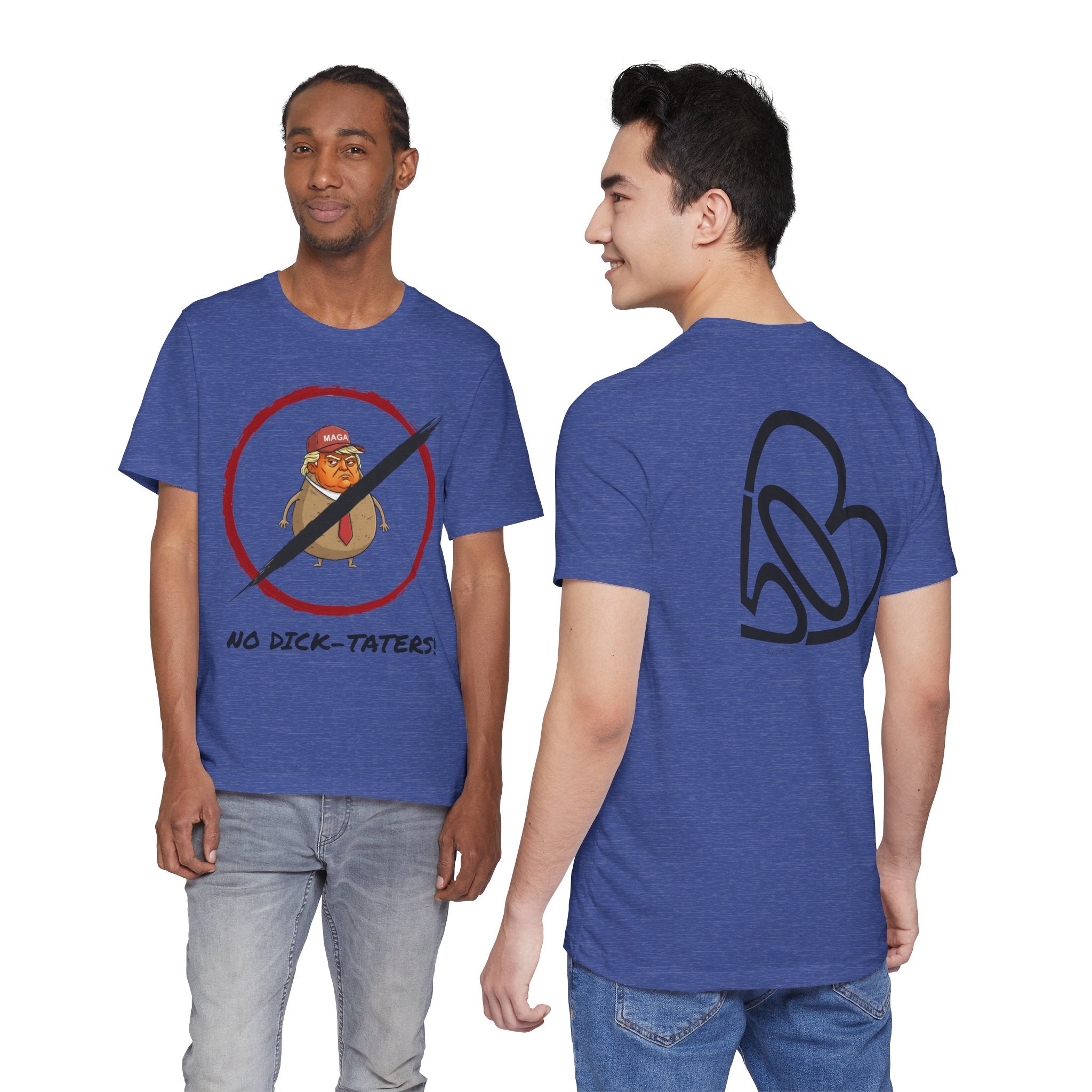 Unisex "No Dick-Taters!" + 503heart — Portland Activist Protest Tee — Tilt Back