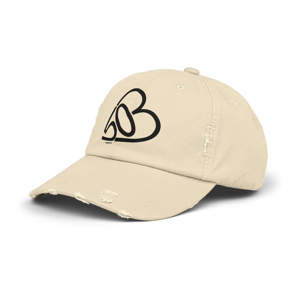 Unisex Distressed 503heart Baseball Cap — Vintage Casual Hat — Tilt