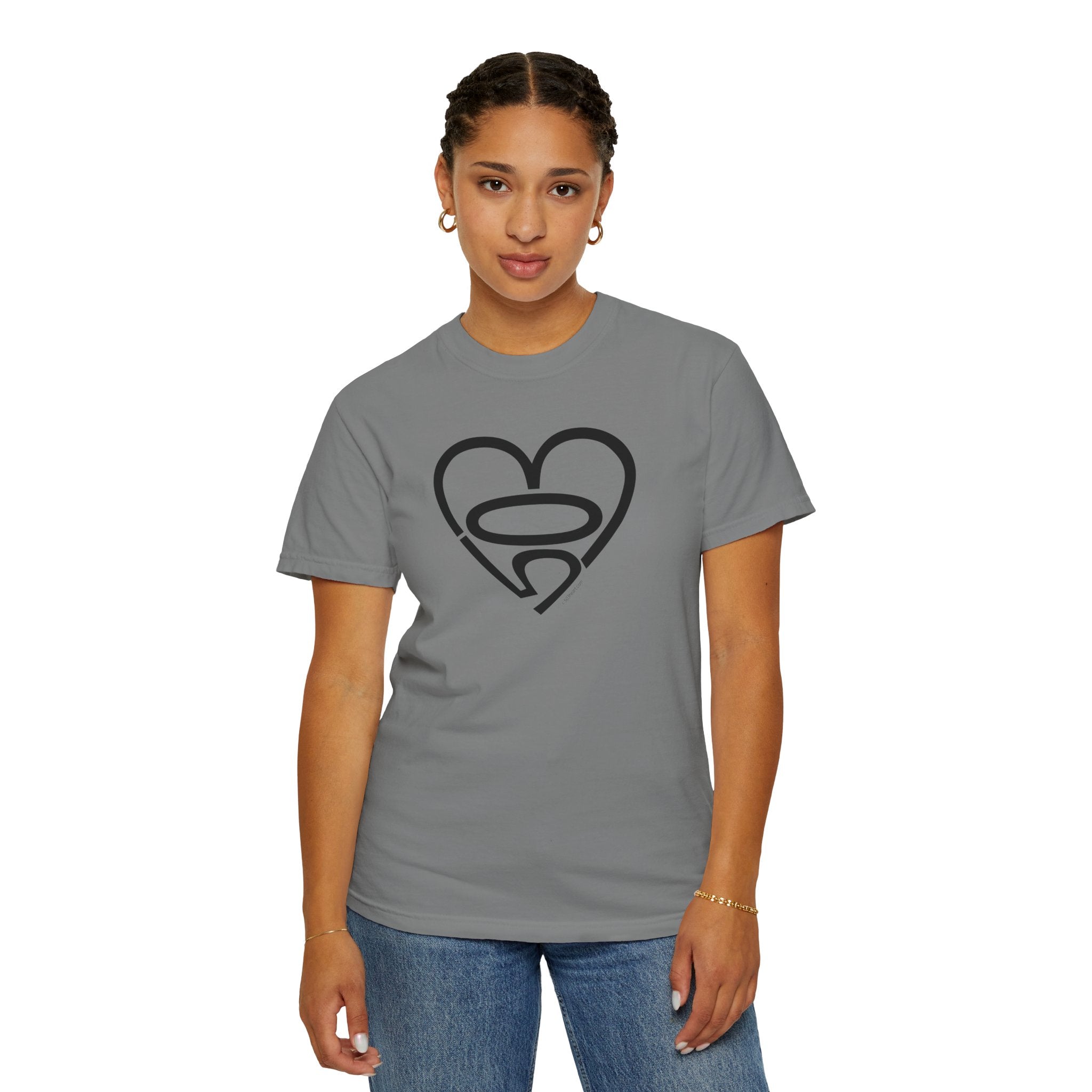 Unisex 503heart T-Shirt — Garment-Dyed Portland Love Tee — Full