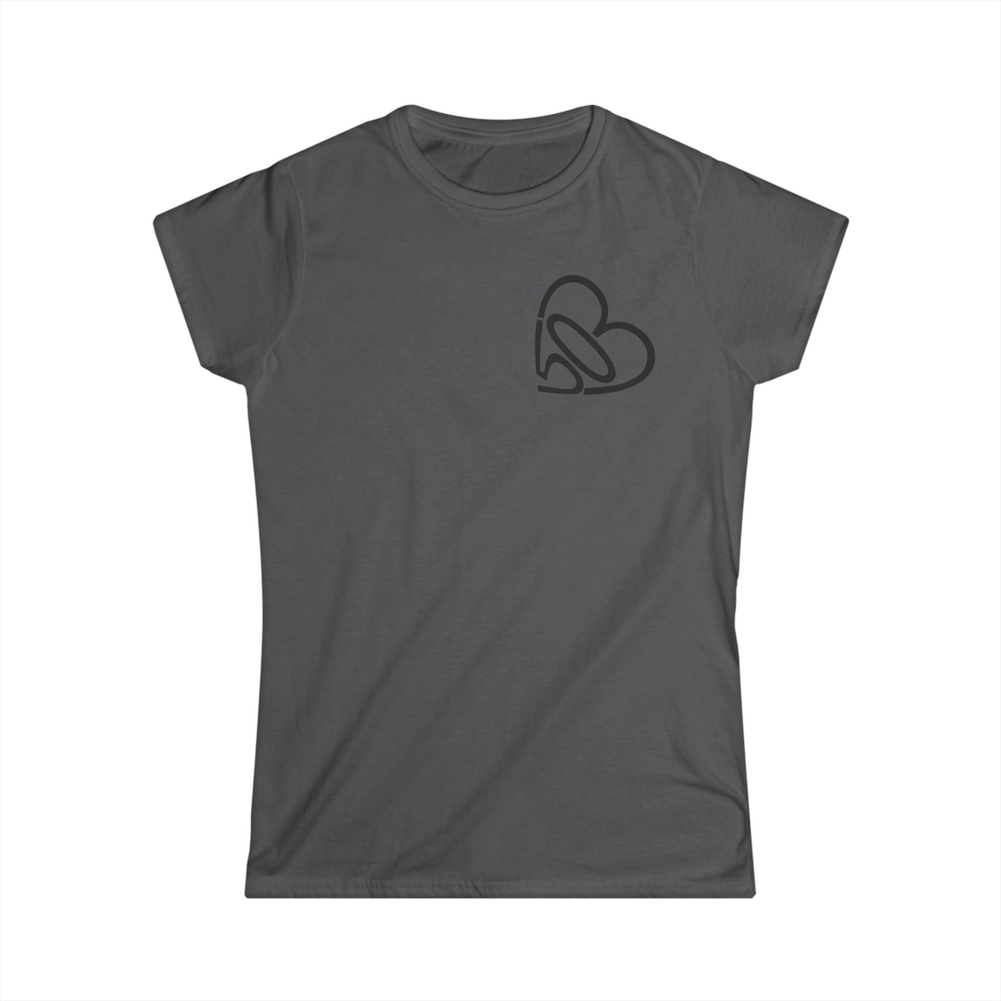 Women's 503heart Outline Tee — Soft Ringspun Cotton Shirt — Tilt