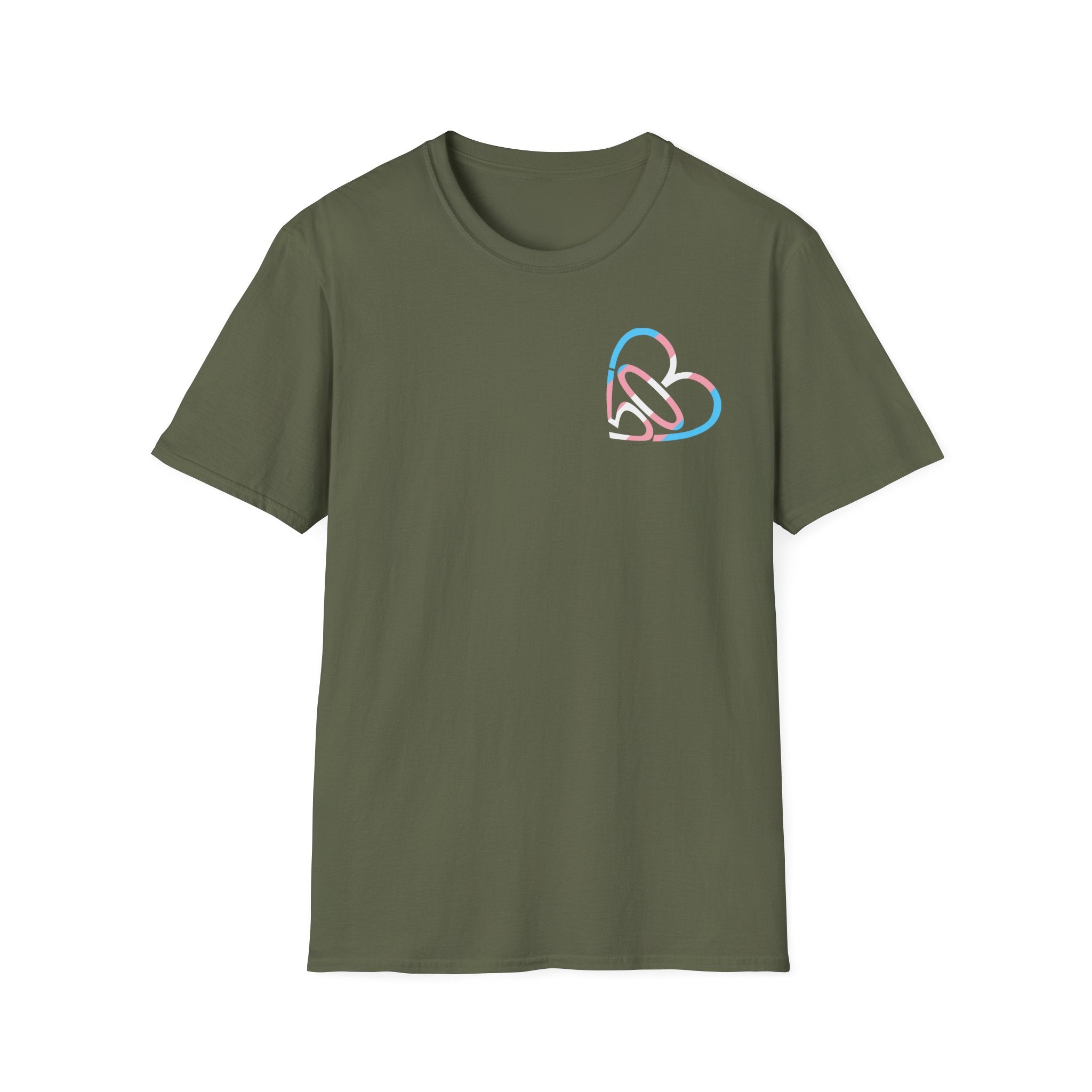 Unisex Trans Pride 503heart T-Shirt — Trans Flag Tee— Tilt
