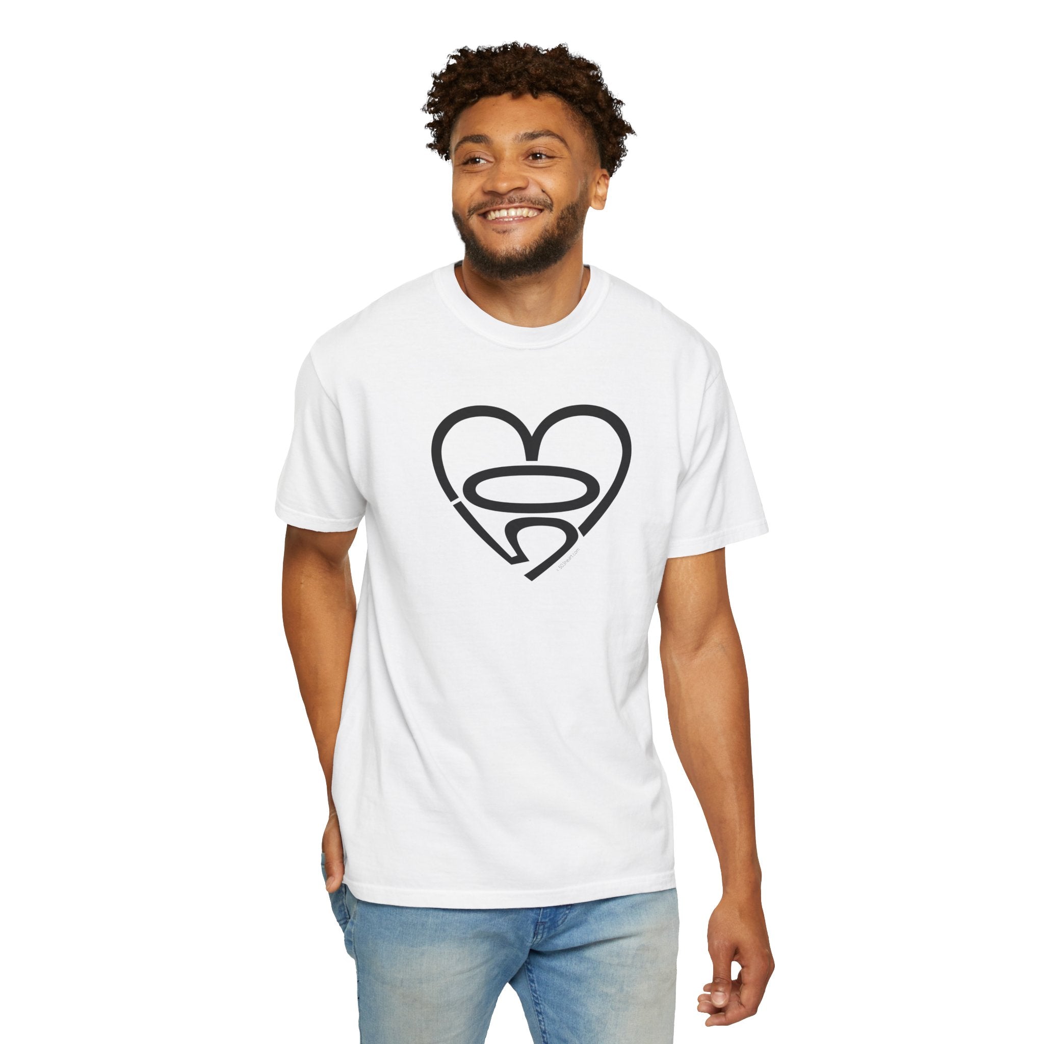 Unisex 503heart T-Shirt — Garment-Dyed Portland Love Tee — Full