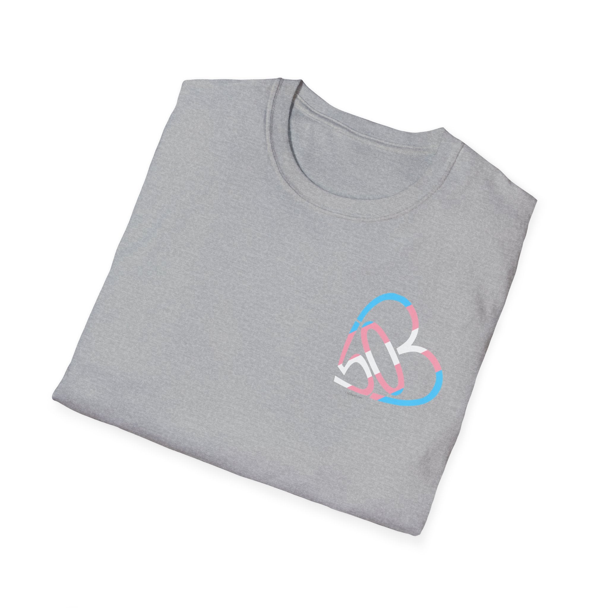 Unisex Trans Pride 503heart T-Shirt — Trans Flag Tee— Tilt