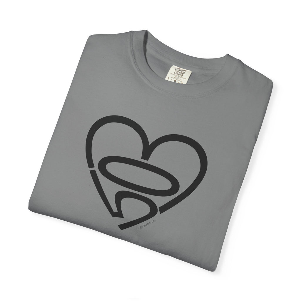 Unisex 503heart T-Shirt — Garment-Dyed Portland Love Tee — Full