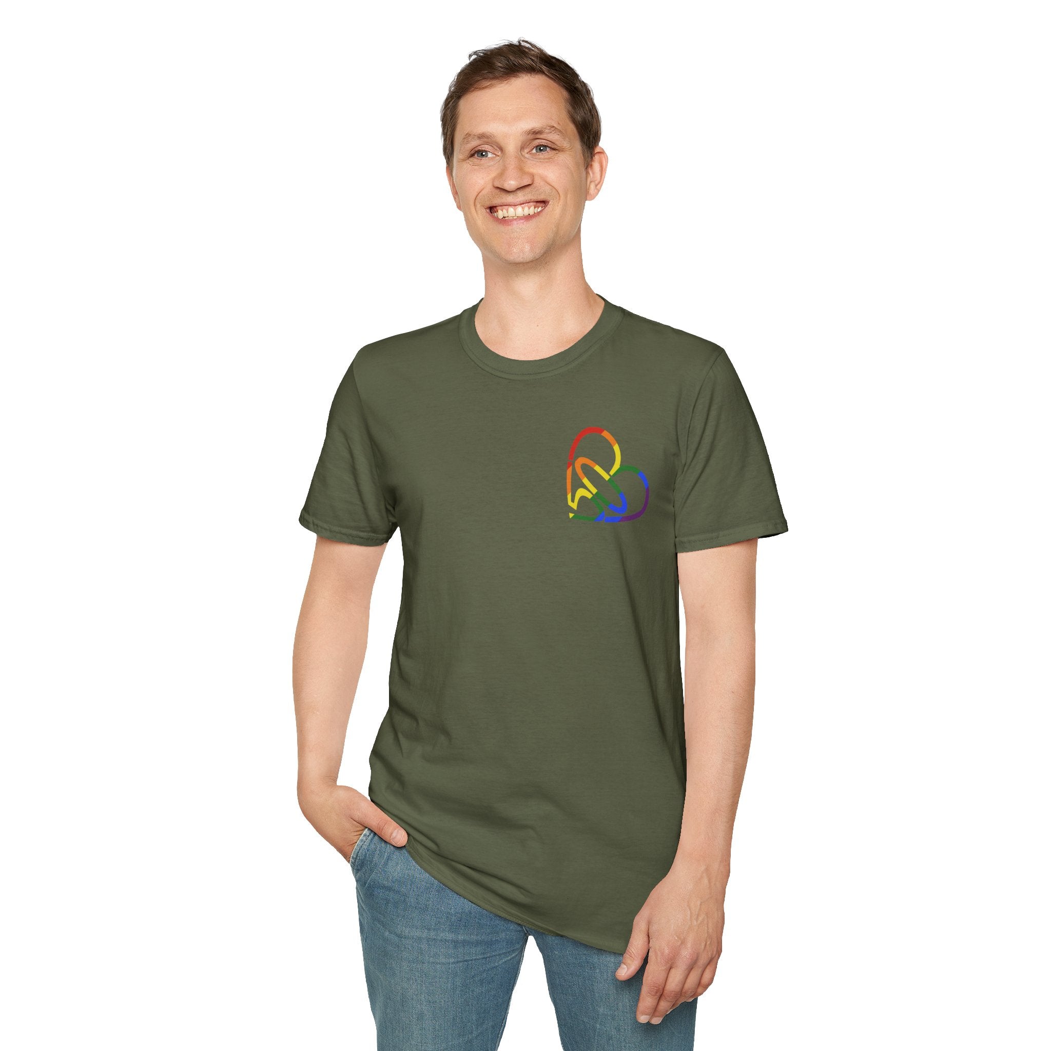 Unisex Rainbow PRIDE 503heart T-Shirt — LGBTQ+ Pride — Tilt