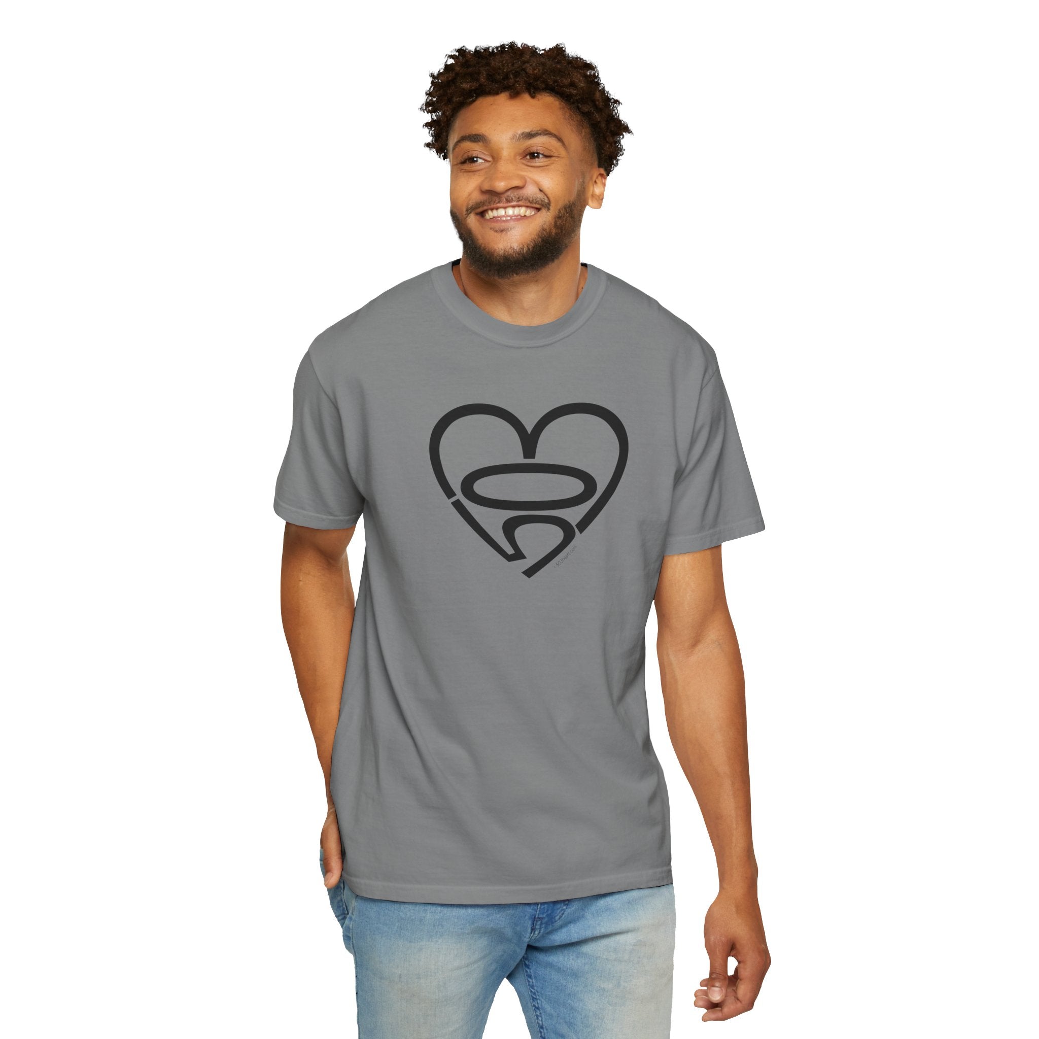 Unisex 503heart T-Shirt — Garment-Dyed Portland Love Tee — Full