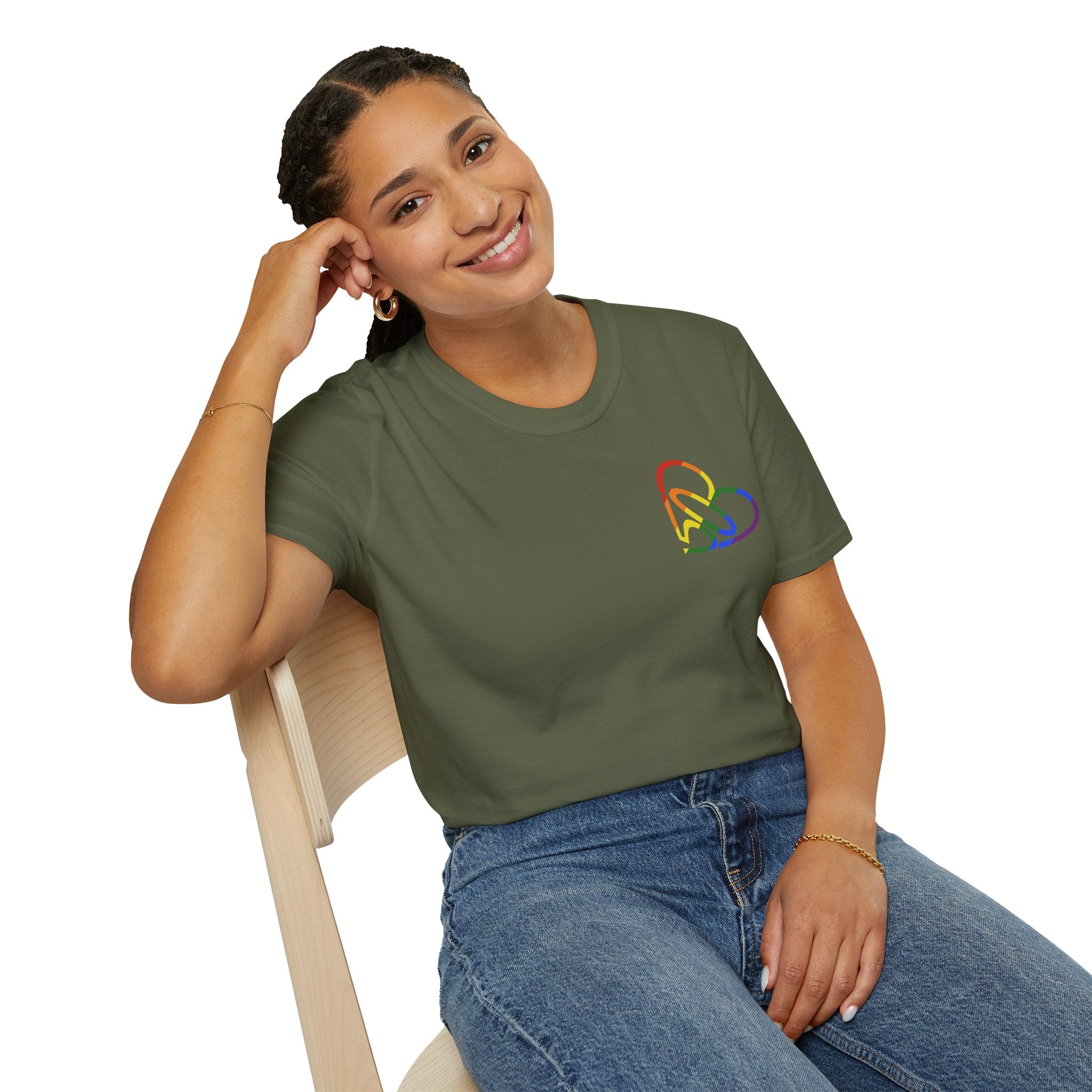 Unisex Rainbow PRIDE 503heart T-Shirt — LGBTQ+ Pride — Tilt