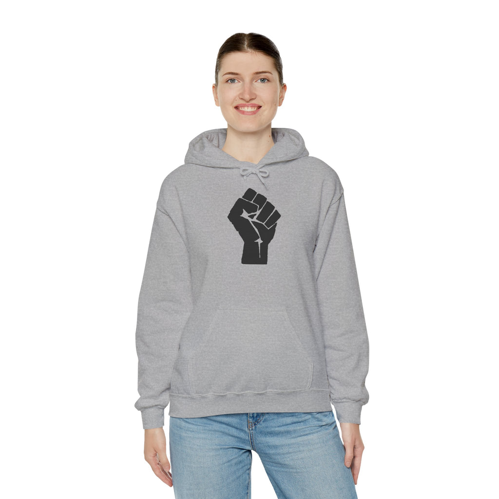 Unisex RESIST + 503heart Hoodie — Solidarity & Love PDX Pullover — Full Back