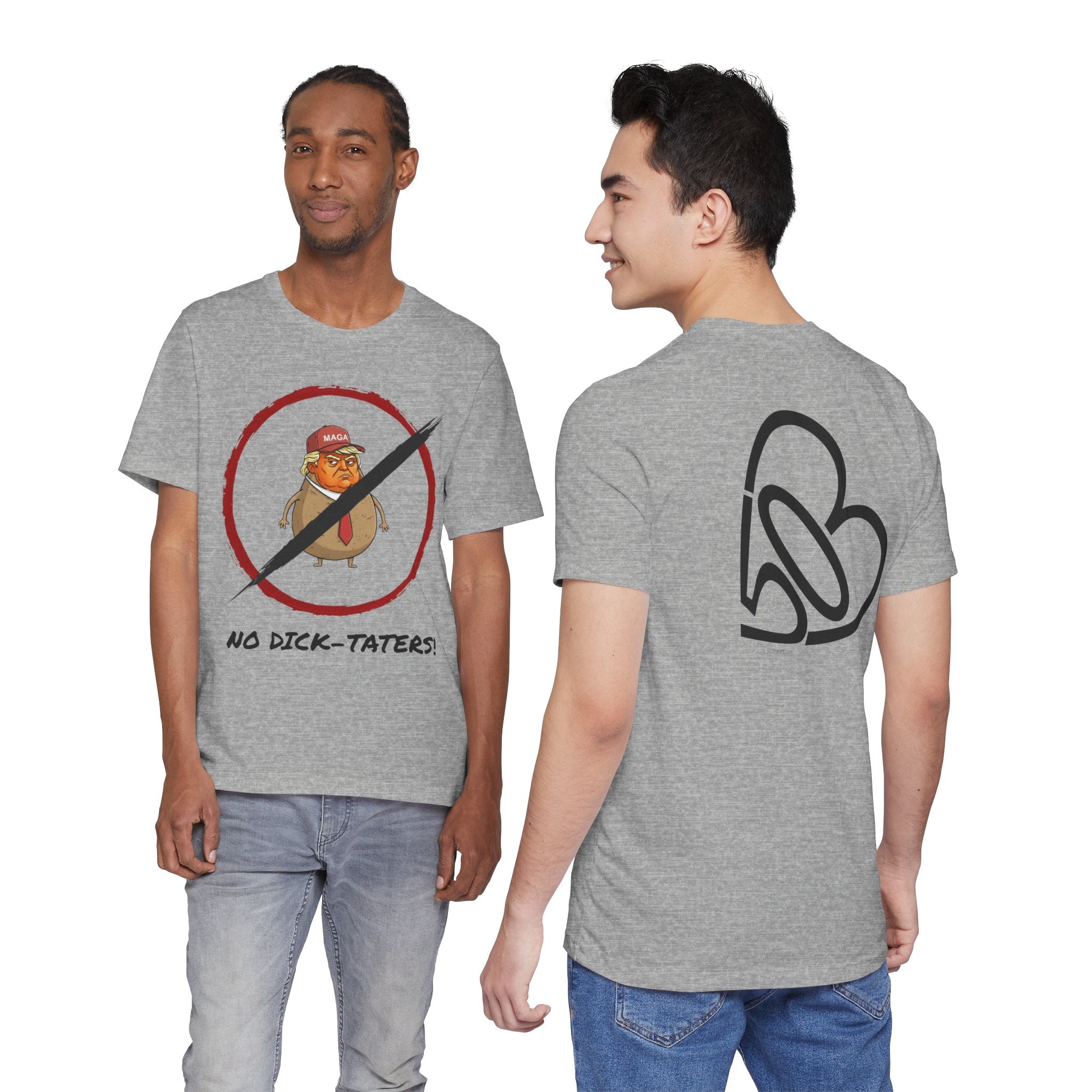 Unisex "No Dick-Taters!" + 503heart — Portland Activist Protest Tee — Tilt Back