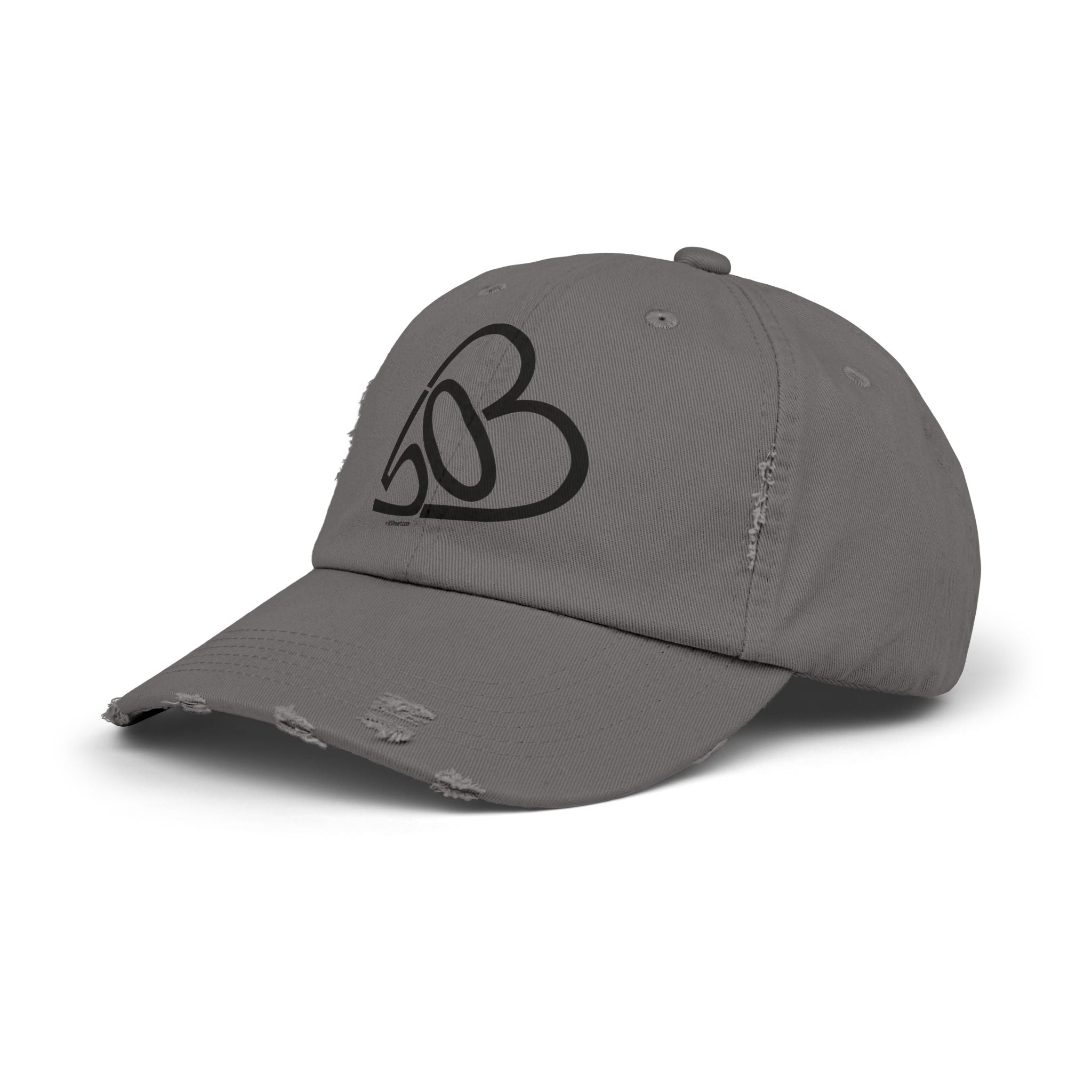 Unisex Distressed 503heart Baseball Cap — Vintage Casual Hat — Tilt