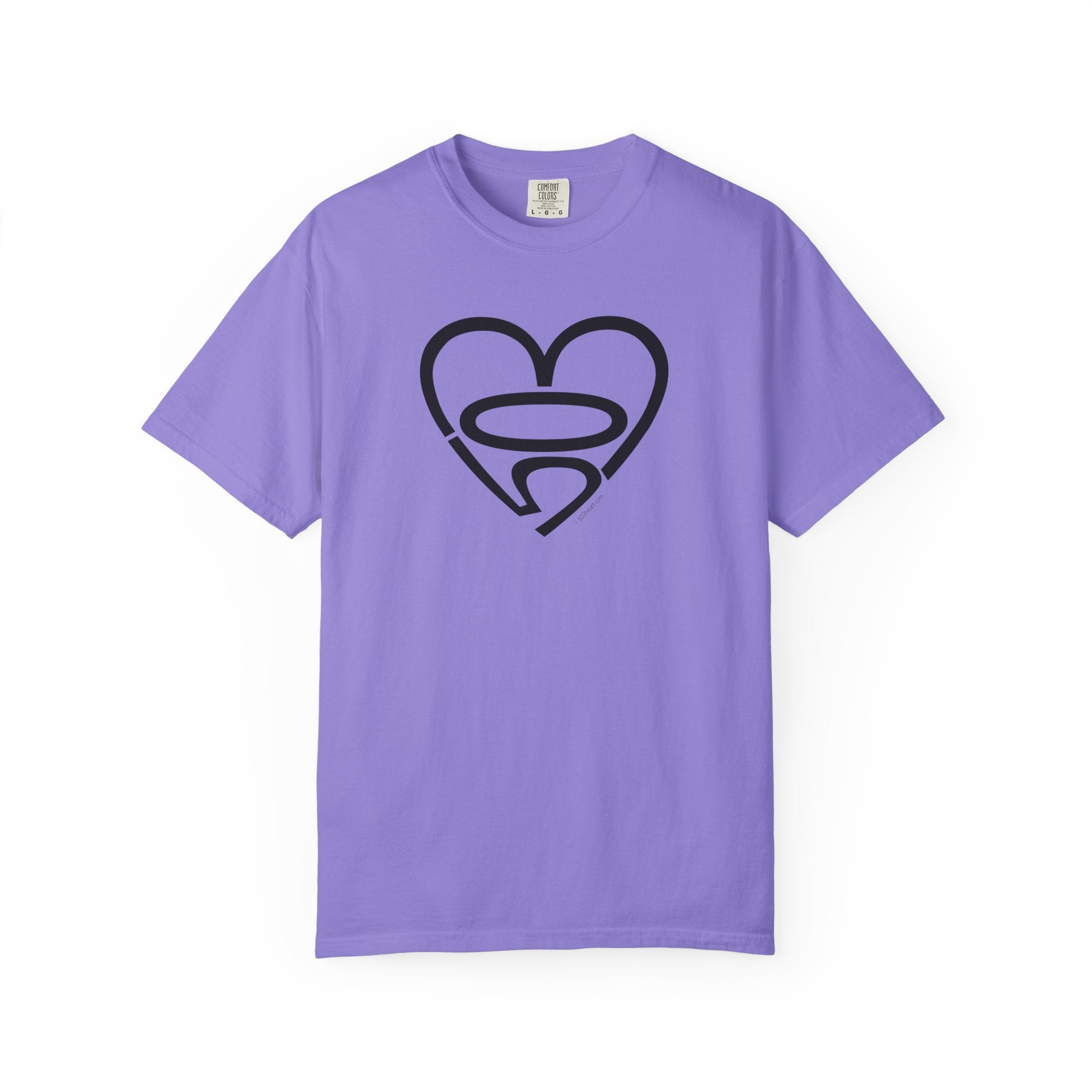 Unisex 503heart T-Shirt — Garment-Dyed Portland Love Tee — Full