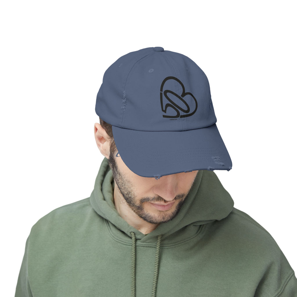 Unisex Distressed 503heart Baseball Cap — Vintage Casual Hat — Tilt