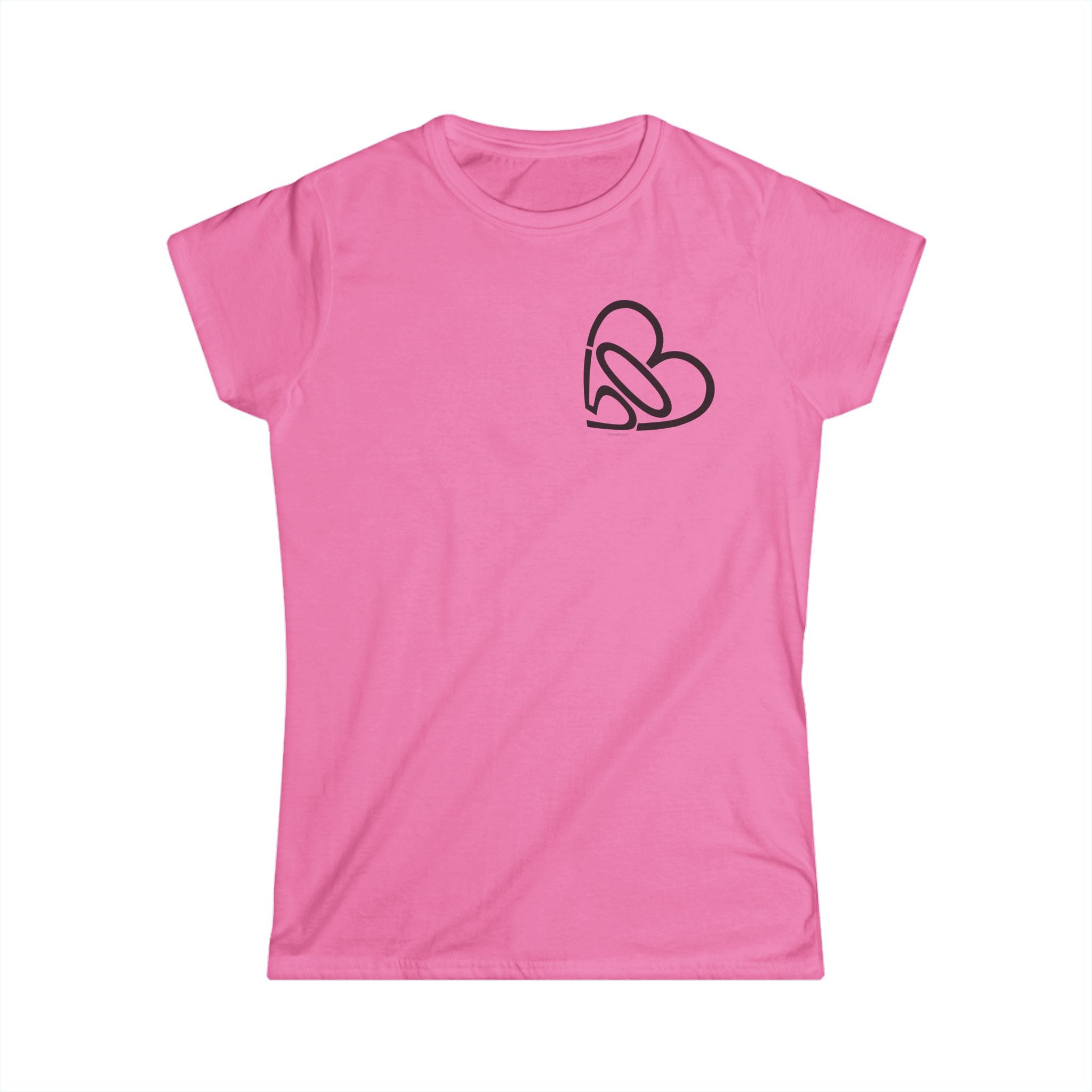 Women's 503heart Outline Tee — Soft Ringspun Cotton Shirt — Tilt