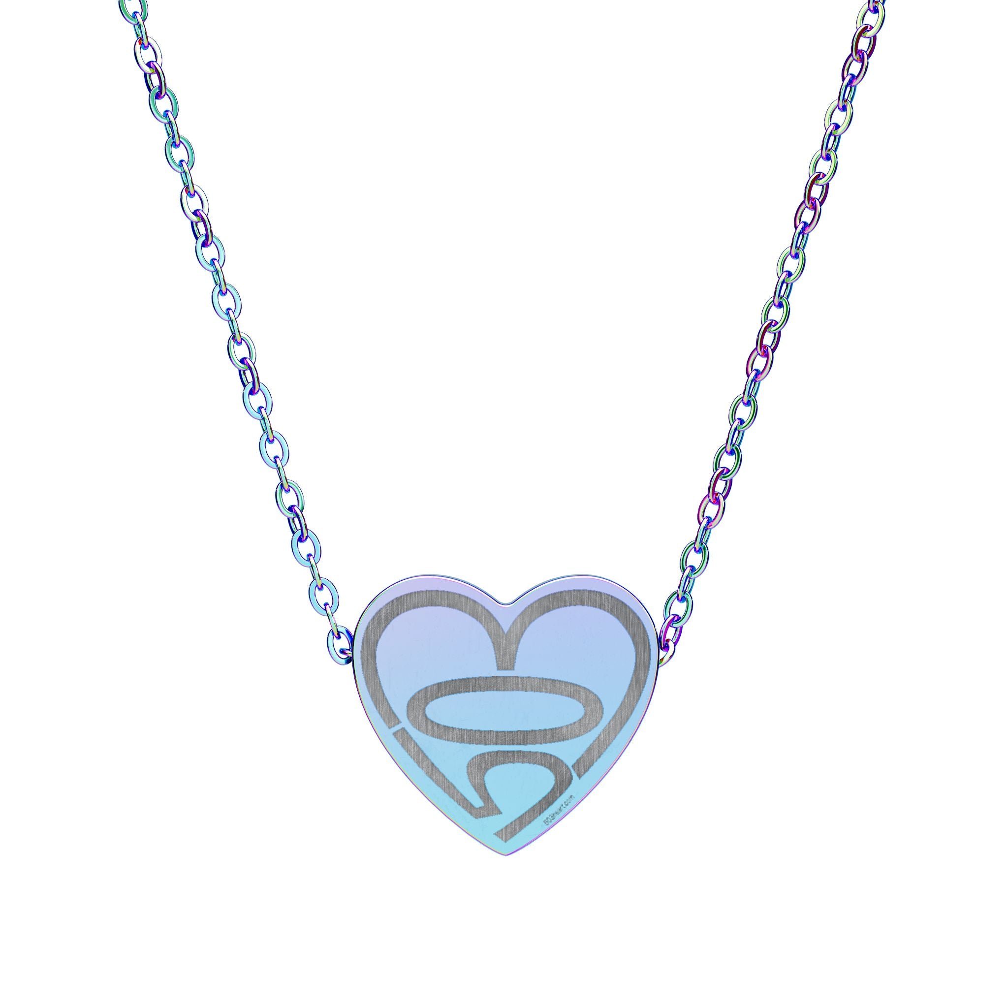 503heart Pendant Necklace — Engraved PDX Love Charm — Full