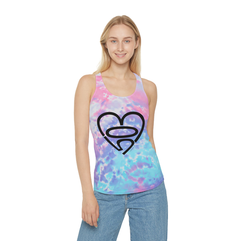 Women's 503heart Tie-Dye Racerback Tank — "Wear Your Heart!" PDX Love — Full