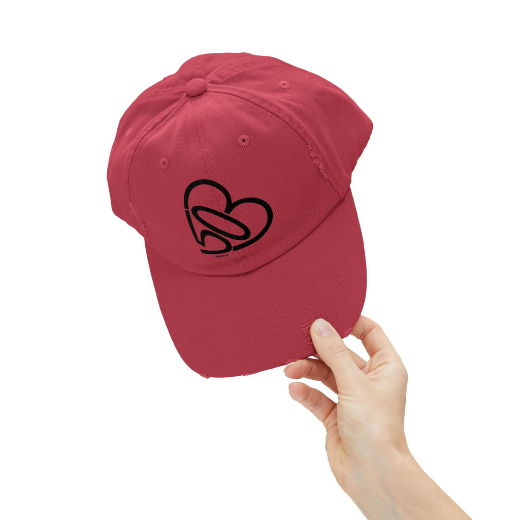 Unisex Distressed 503heart Baseball Cap — Vintage Casual Hat — Tilt