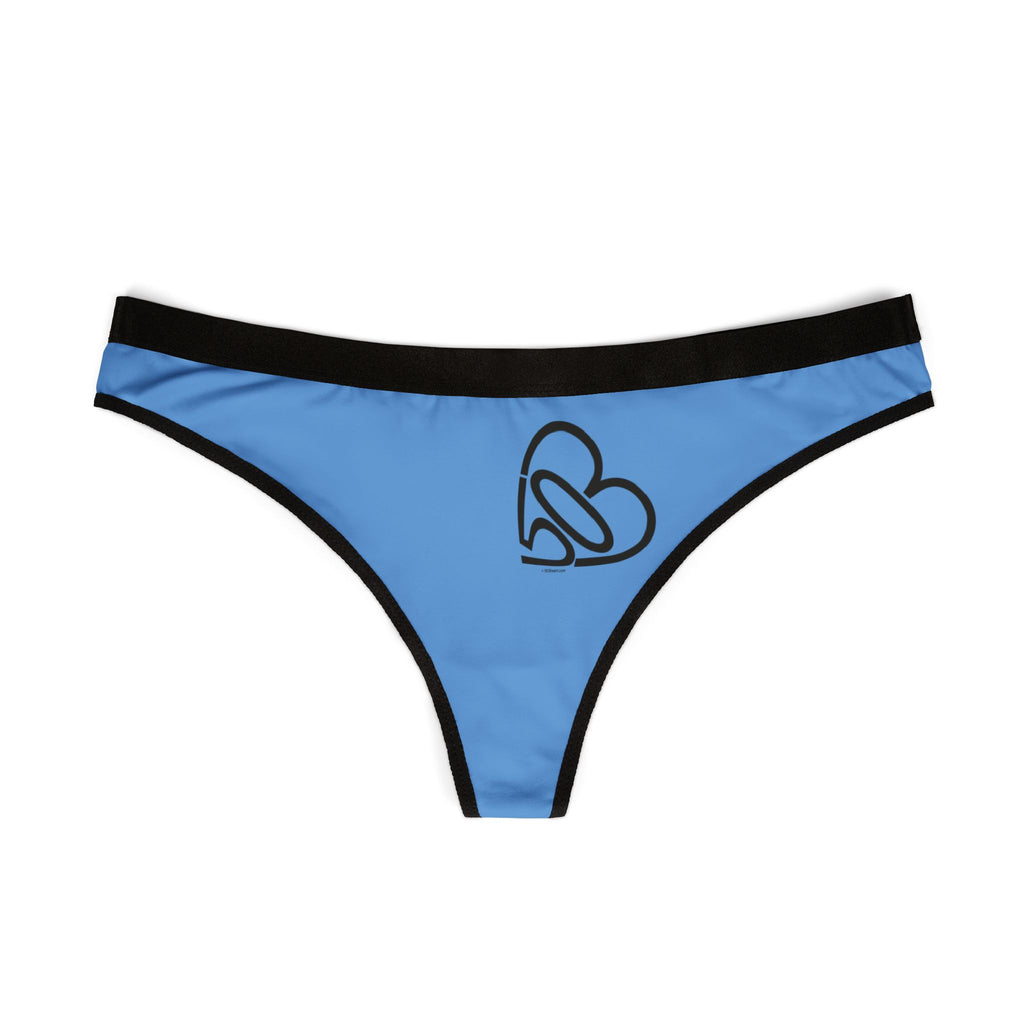 Women's Blue 503heart Logo Thong — Seamless Cotton-Feel Lingerie — Tilt