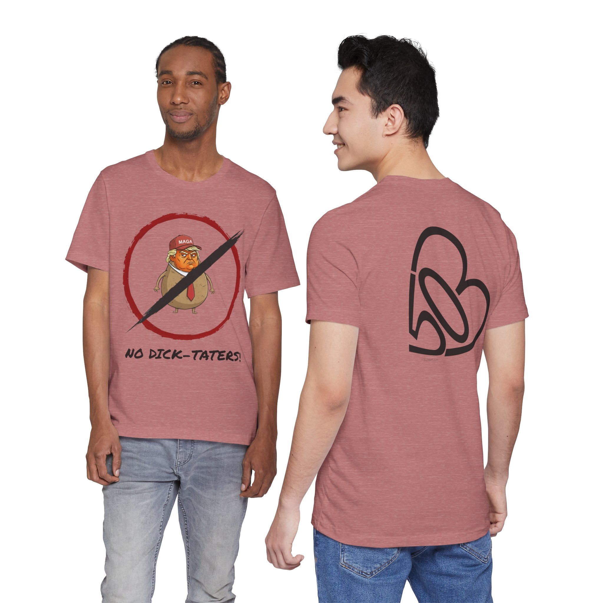 Unisex "No Dick-Taters!" + 503heart — Portland Activist Protest Tee — Tilt Back