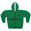 Unisex Portland Skyline + 503heart  Zip Hoodie — Minimal Skyline Design — Tilt