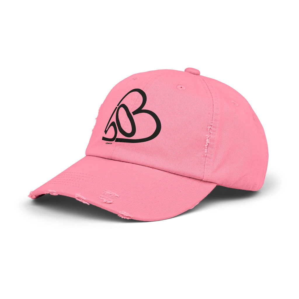 Unisex Distressed 503heart Baseball Cap — Vintage Casual Hat — Tilt