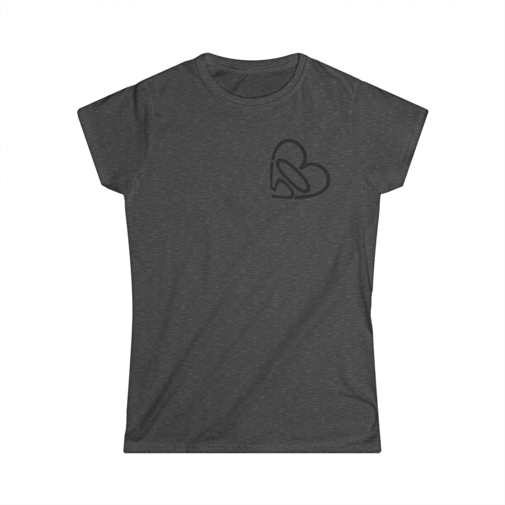 Women's 503heart Outline Tee — Soft Ringspun Cotton Shirt — Tilt