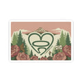 Portland Heart Logo Kiss-Cut Sticker — Scenic Rose & Forest Decal