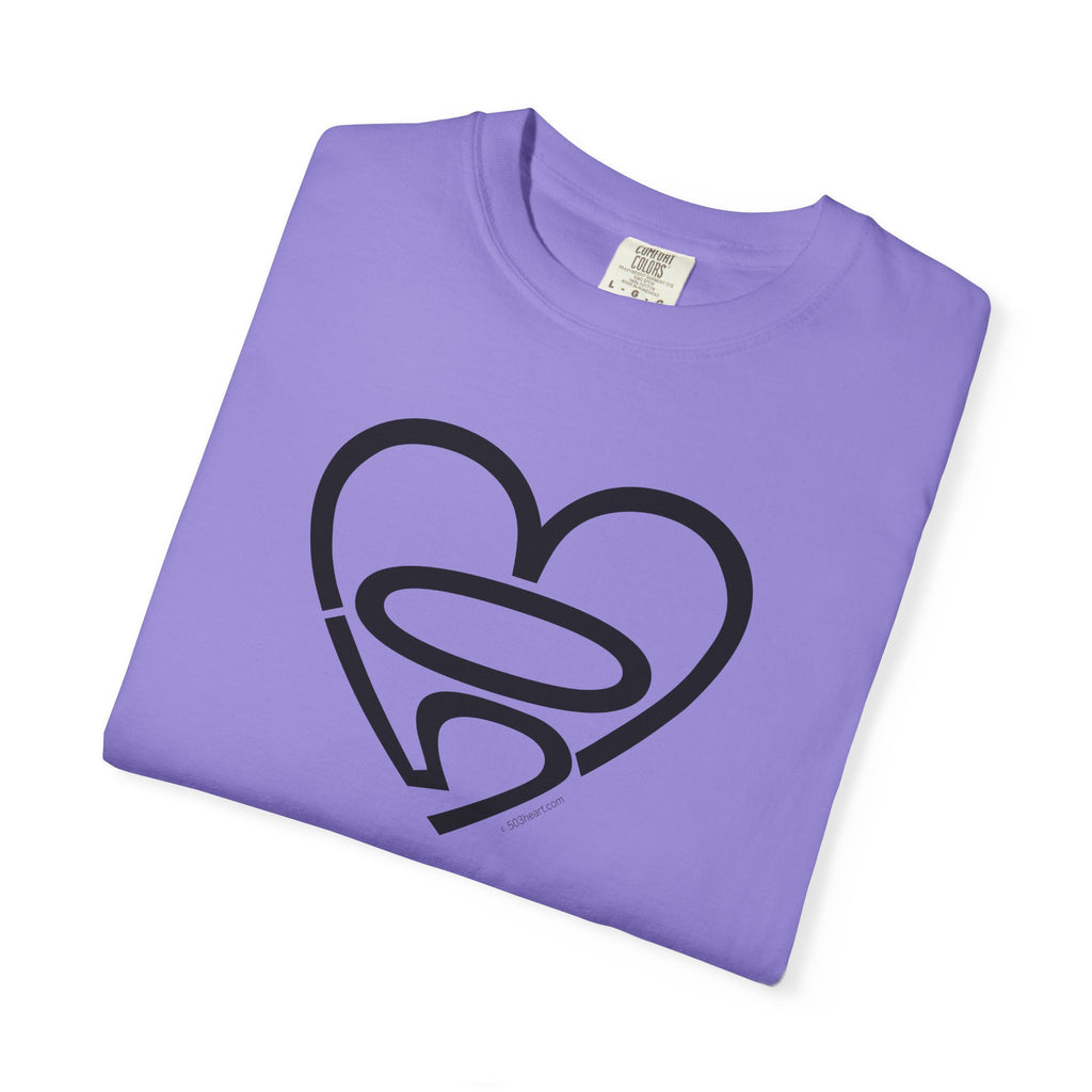 Unisex 503heart T-Shirt — Garment-Dyed Portland Love Tee — Full