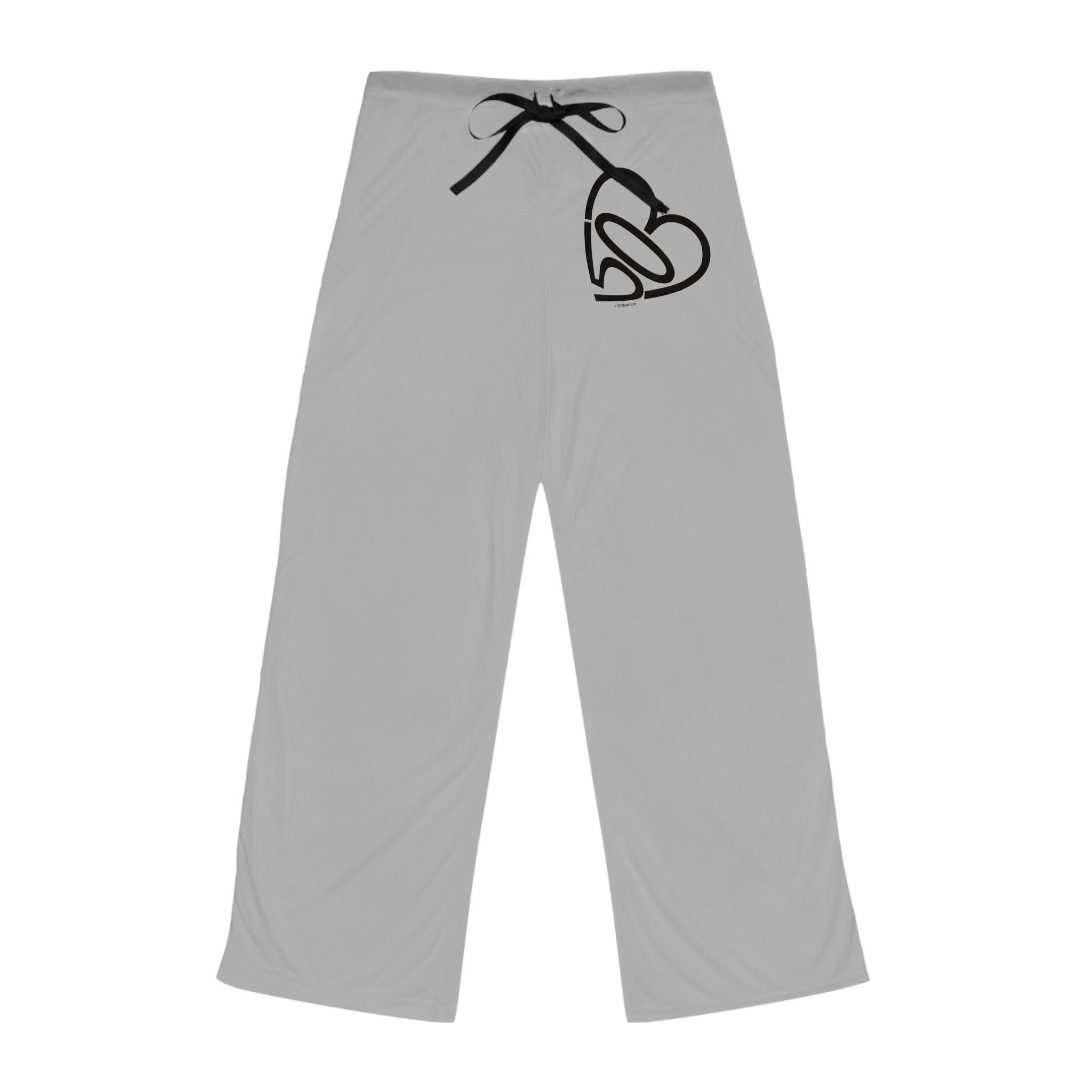 Women's 503heart Pajama Pants — Gray Lounge Sleep Pants with Heart Accent — Tilt